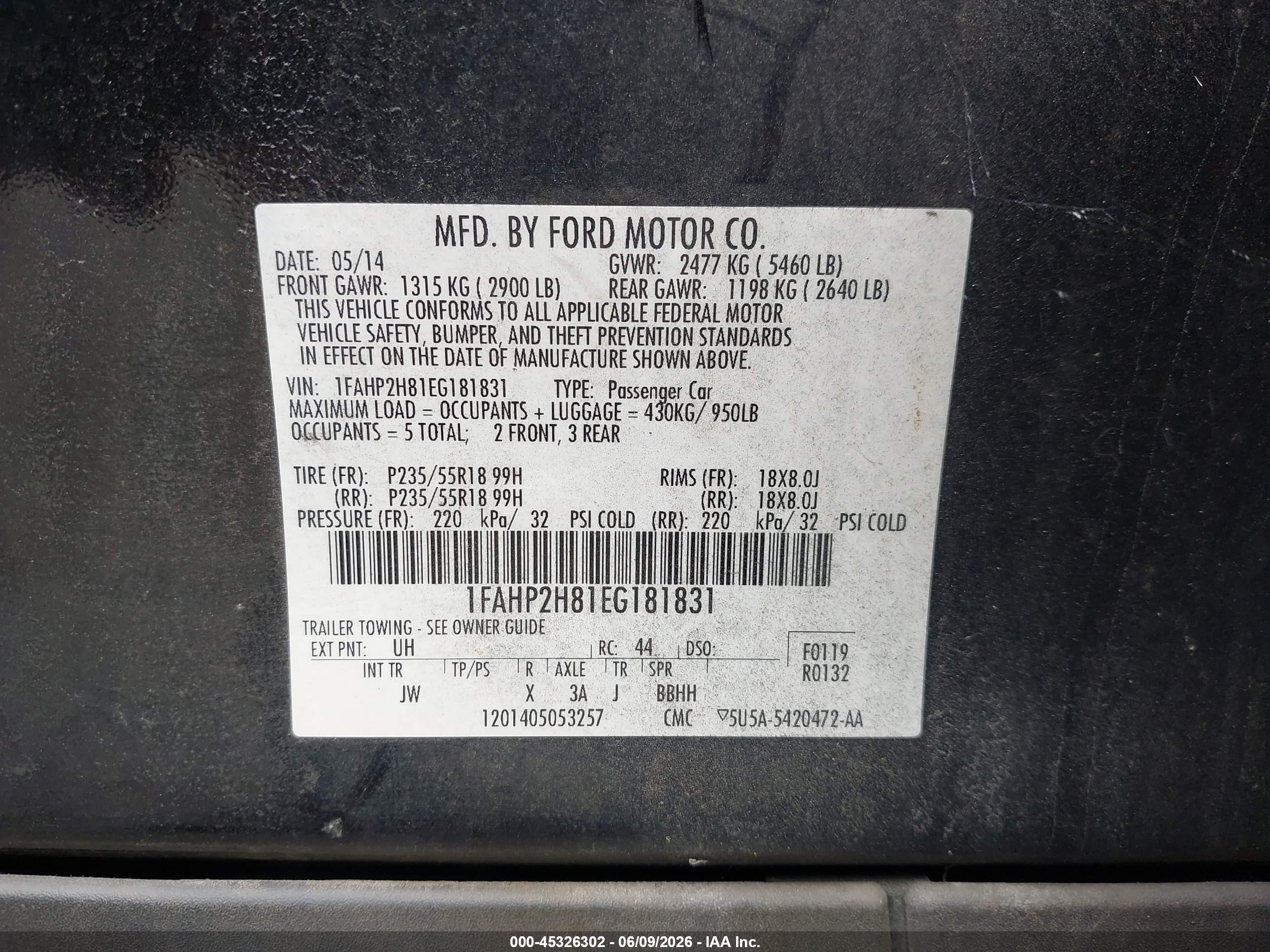 2014 Ford Taurus Sel Black vin: 1FAHP2H81EG181831