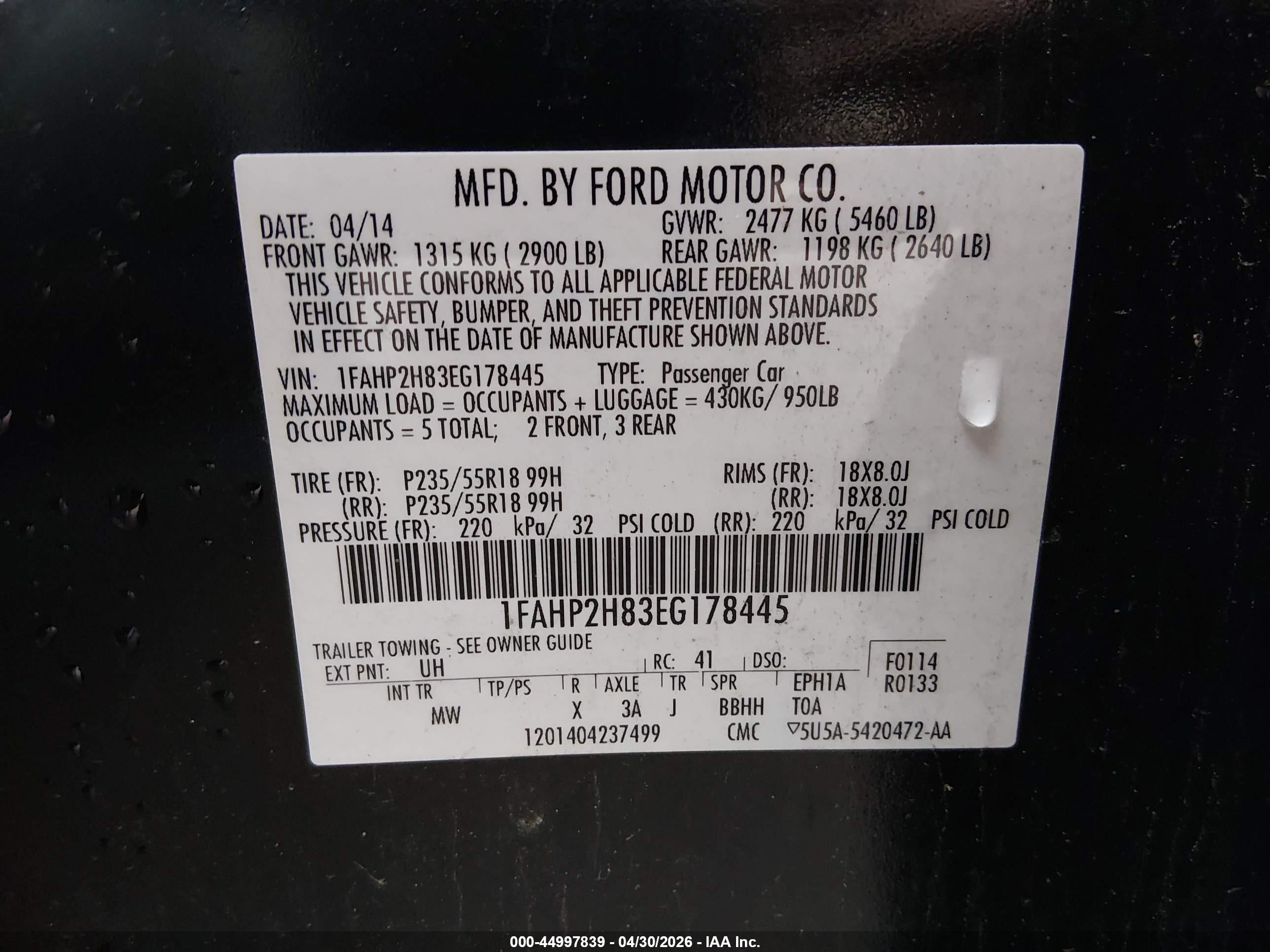2014 Ford Taurus Sel Black vin: 1FAHP2H83EG178445