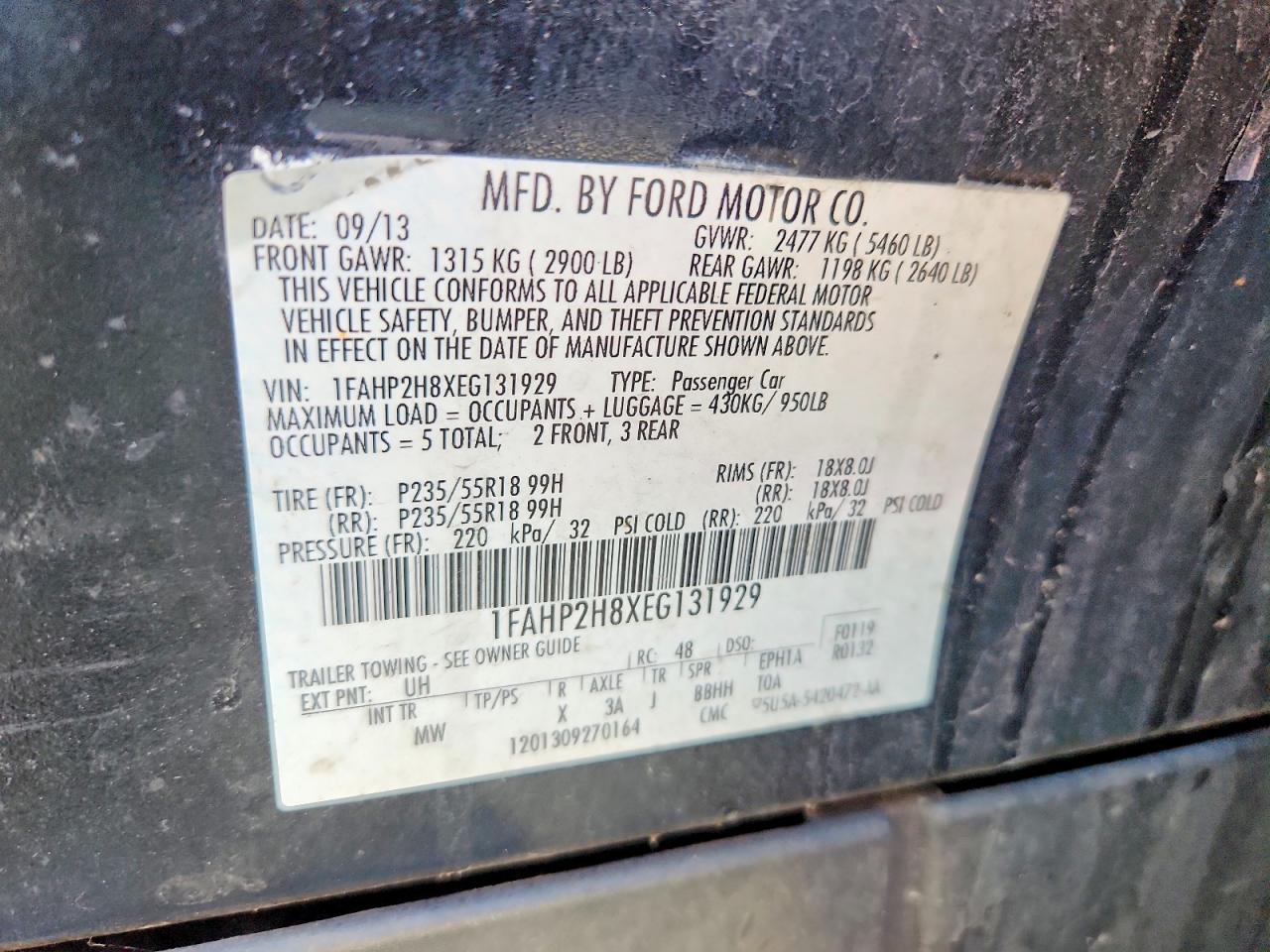 2014 Ford Taurus Sel Черный vin: 1FAHP2H8XEG131929