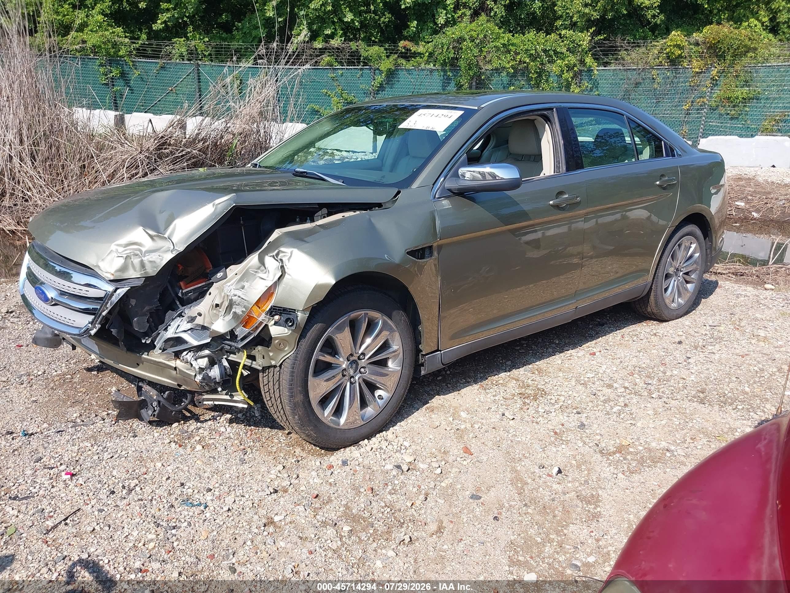 2012 Ford Taurus Limited Зеленый vin: 1FAHP2JW4CG113660