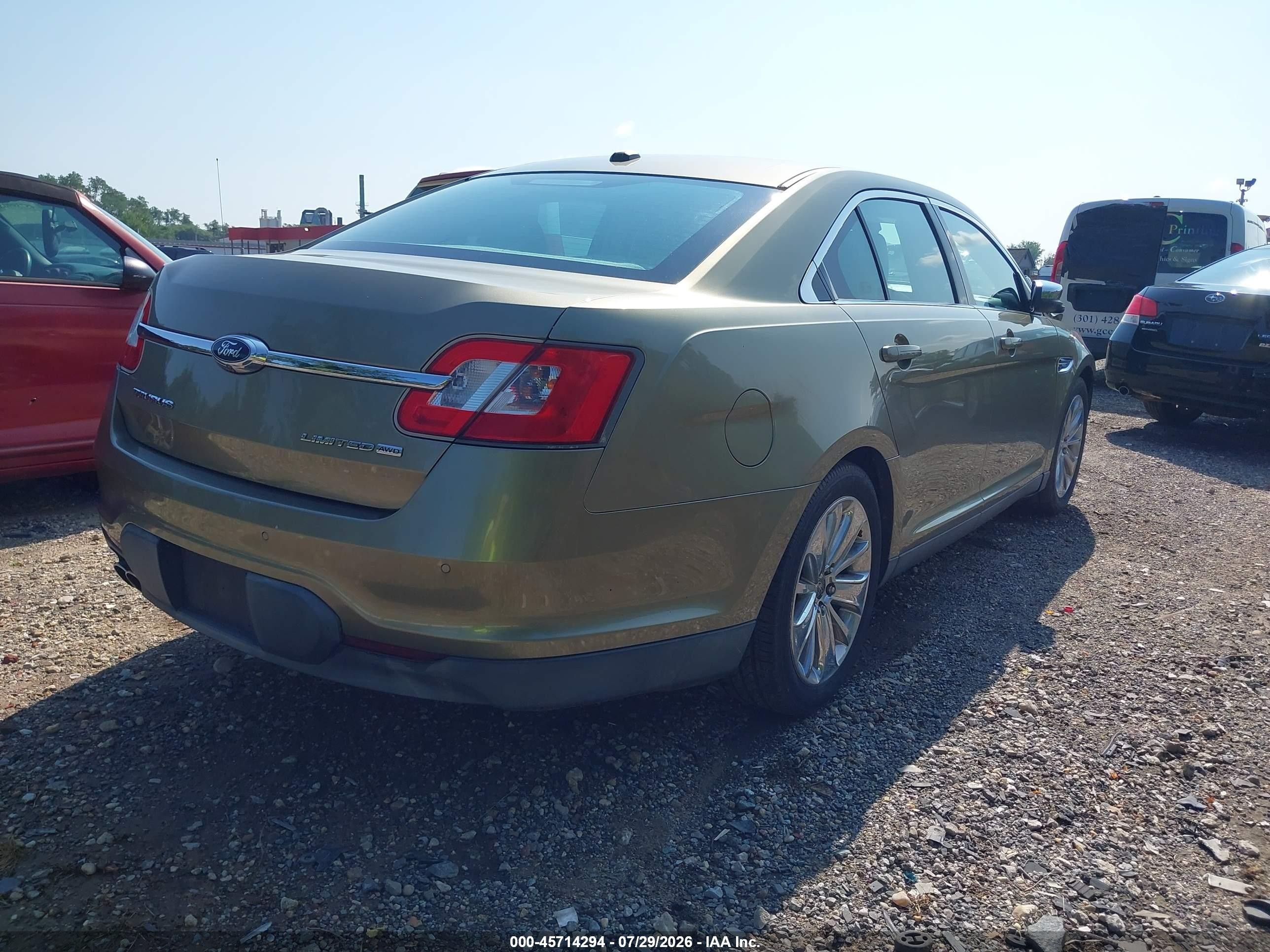 2012 Ford Taurus Limited Зеленый vin: 1FAHP2JW4CG113660