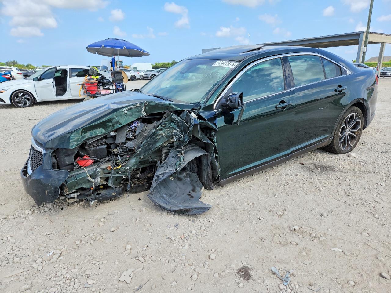 2013 Ford Taurus Sho Зеленый vin: 1FAHP2KTXDG161248