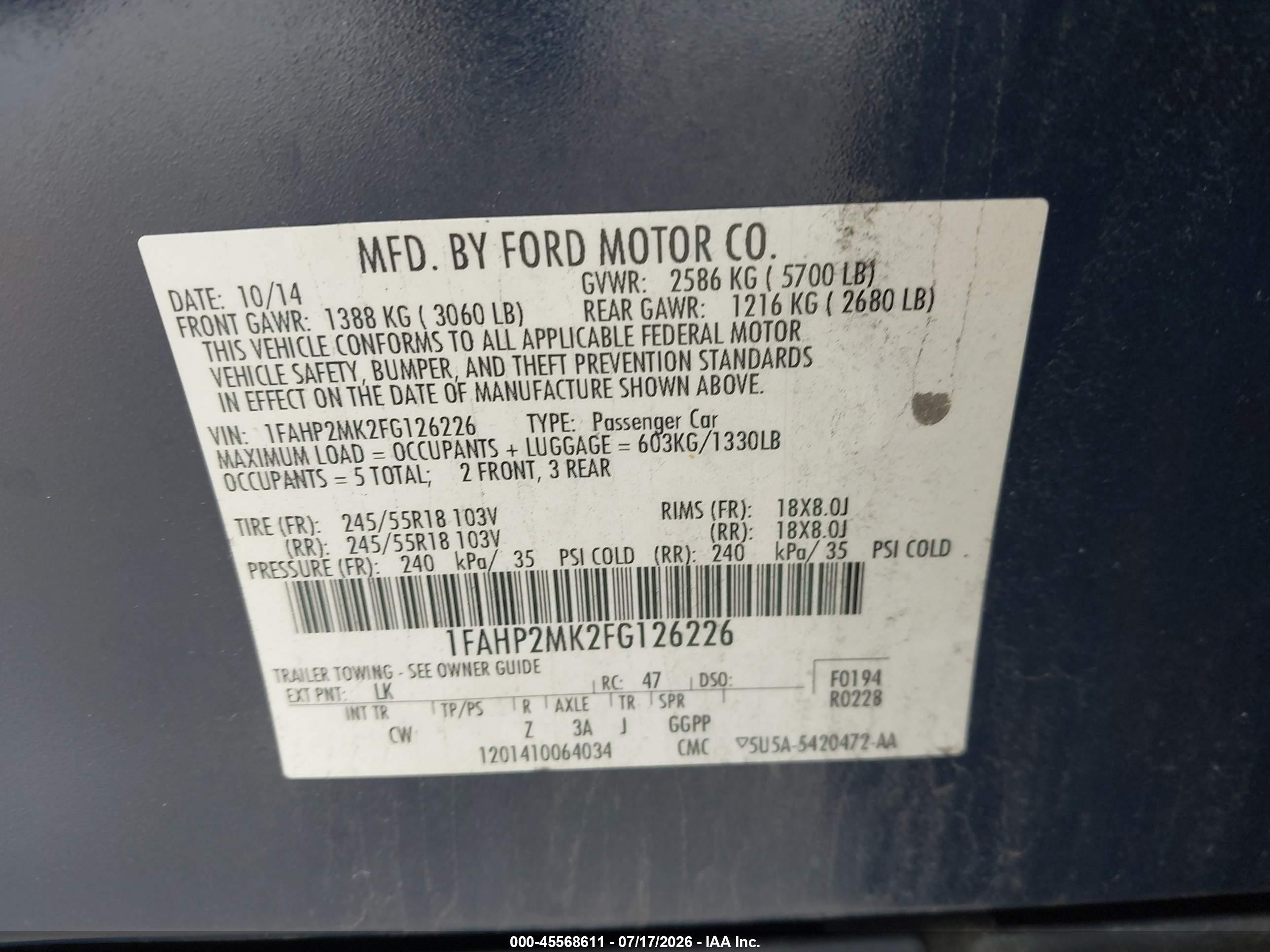 2015 Ford Police Interceptor   Dark Blue vin: 1FAHP2MK2FG126226