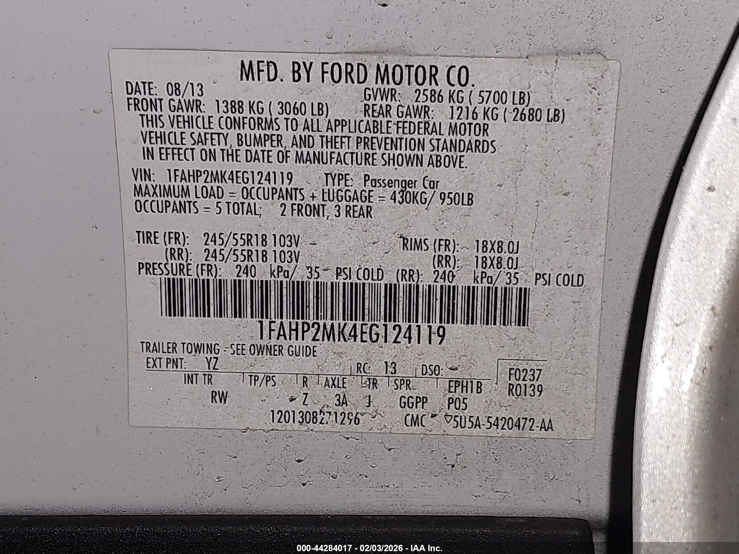 2014 Ford Police Interceptor   Silver vin: 1FAHP2MK4EG124119