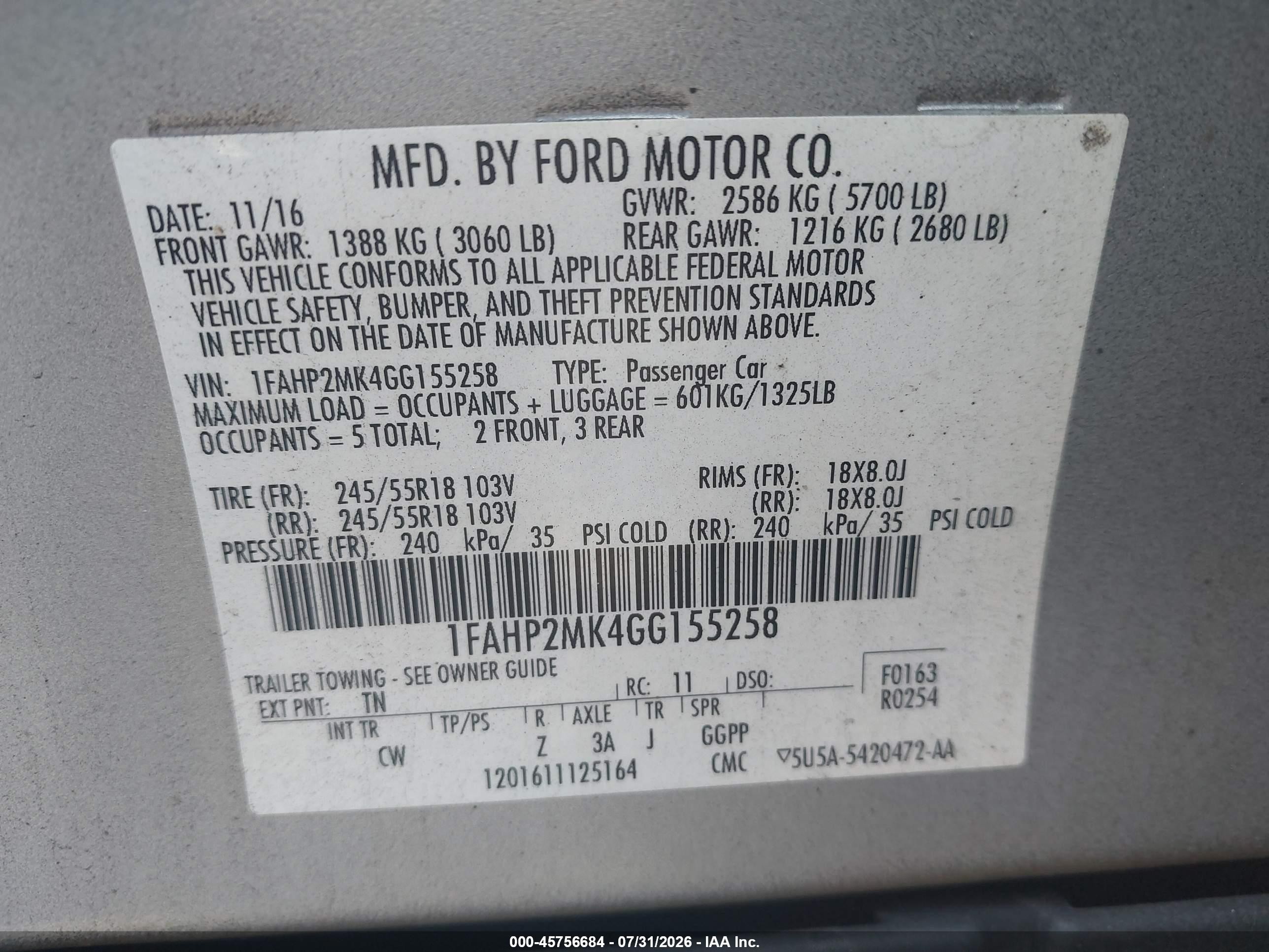 2016 Ford Police Interceptor Silver vin: 1FAHP2MK4GG155258