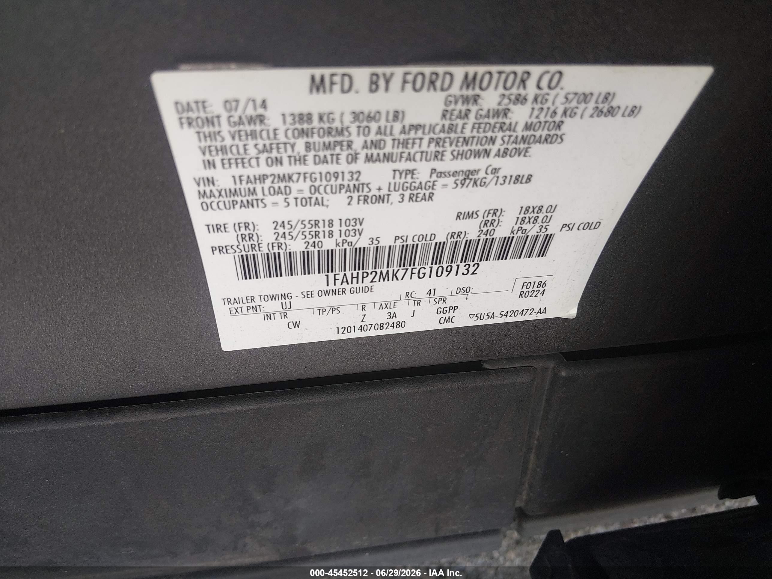 2015 Ford Police Interceptor   Gray vin: 1FAHP2MK7FG109132