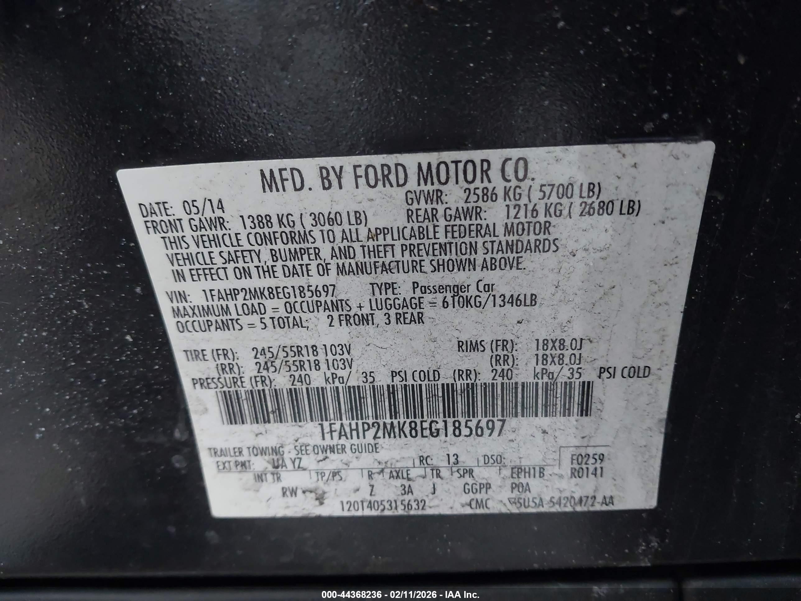2014 Ford Police Interceptor   Black vin: 1FAHP2MK8EG185697