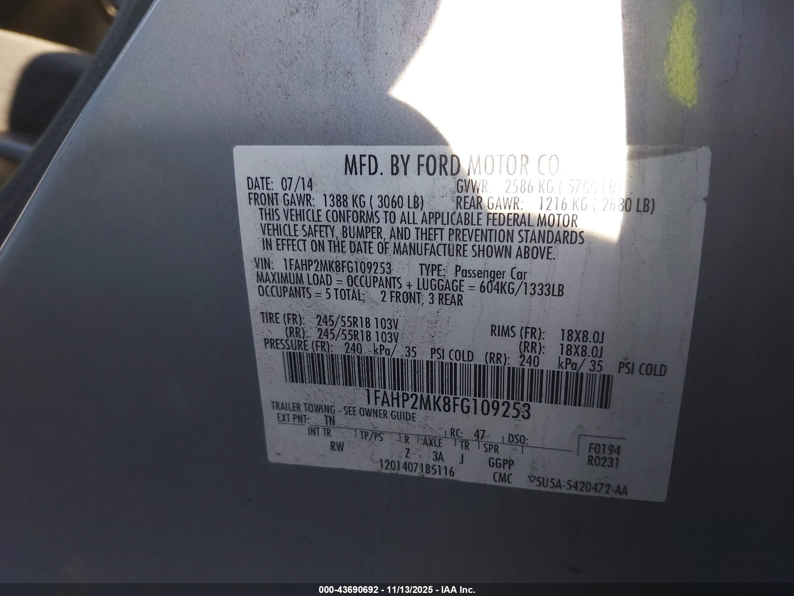 2015 Ford Police Interceptor   Silver vin: 1FAHP2MK8FG109253