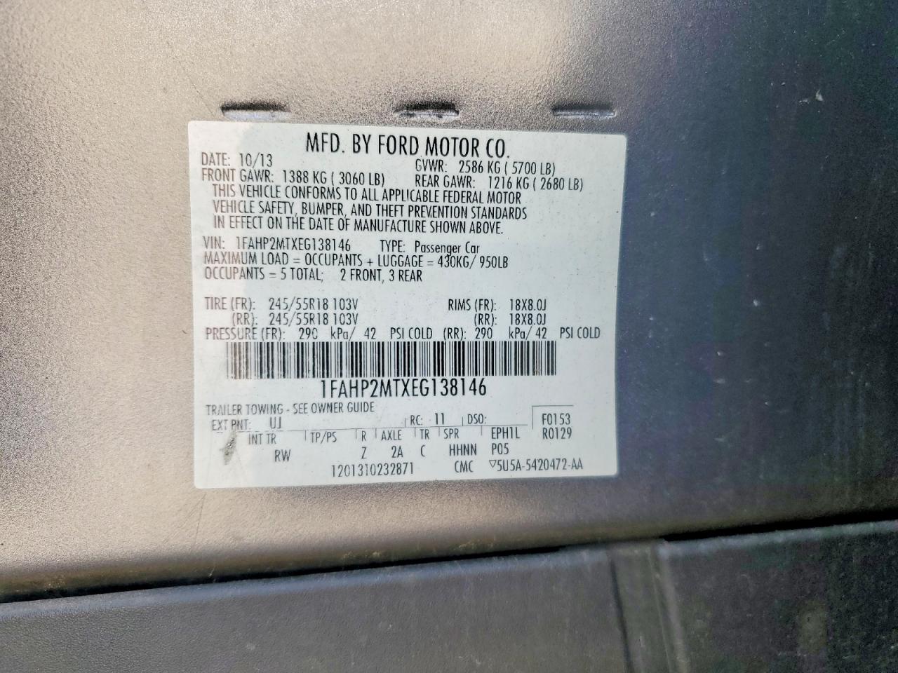 2014 Ford Taurus Police Interceptor Gray vin: 1FAHP2MTXEG138146