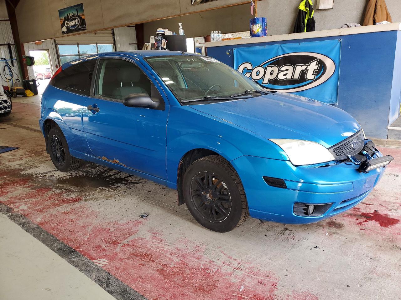 2007 Ford Focus Zx3 Blue vin: 1FAHP31N17W306955