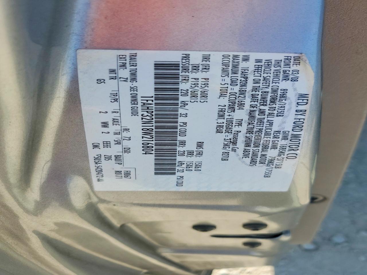 2008 Ford Focus S/se Gray vin: 1FAHP32N18W216804