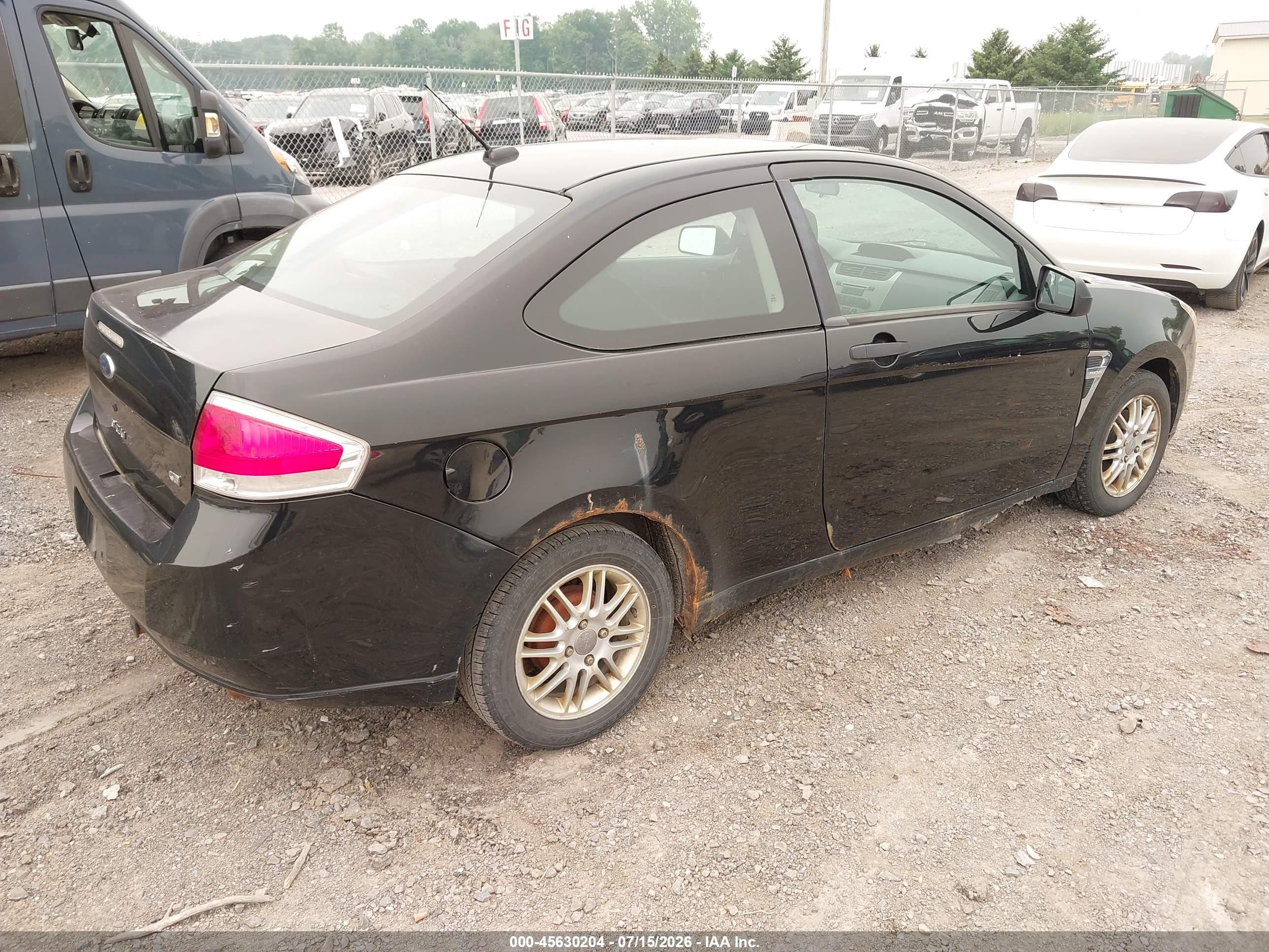 2008 Ford Focus Se/ses Black vin: 1FAHP33N08W133203
