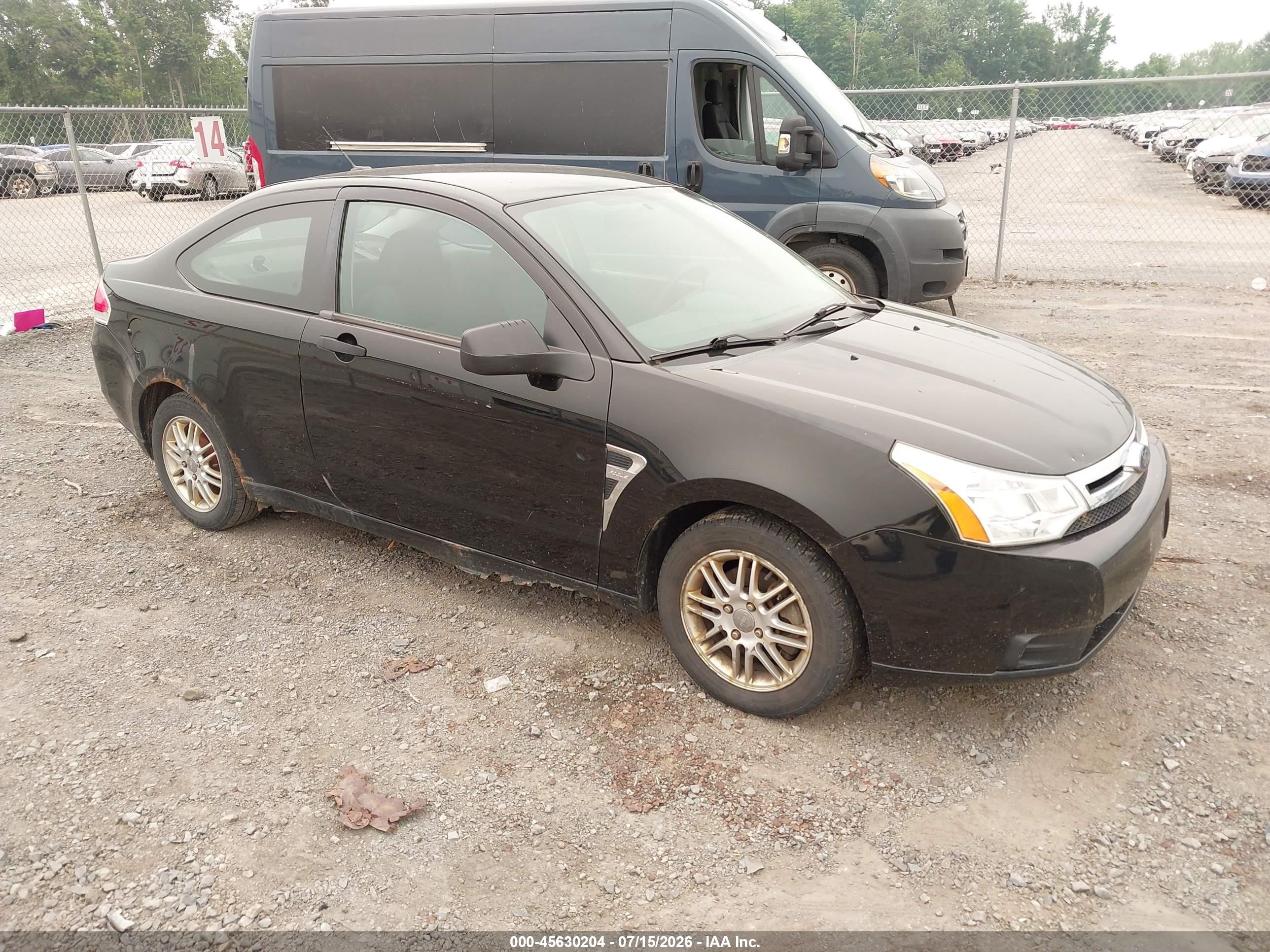 2008 Ford Focus Se/ses Black vin: 1FAHP33N08W133203