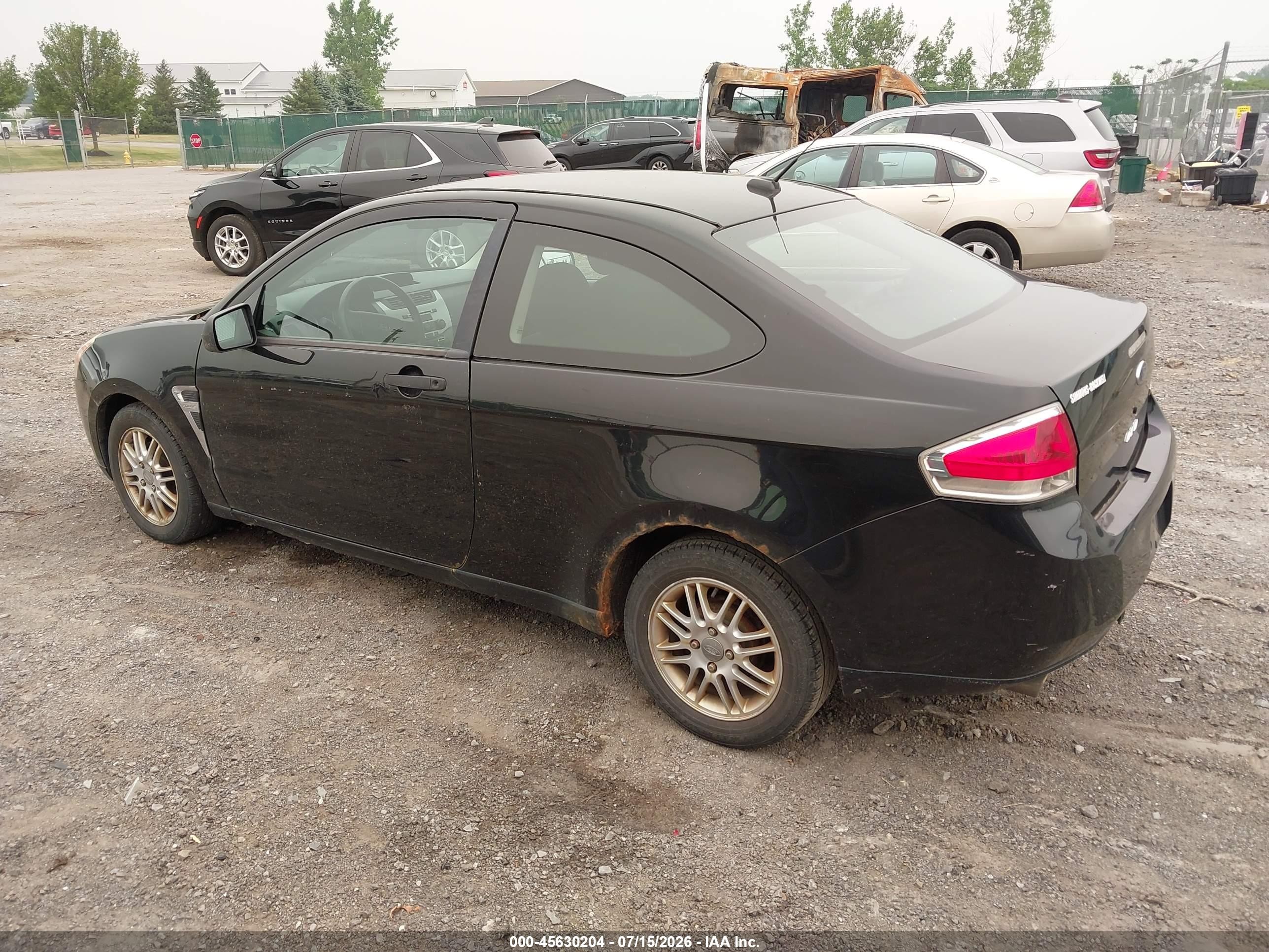 2008 Ford Focus Se/ses Black vin: 1FAHP33N08W133203