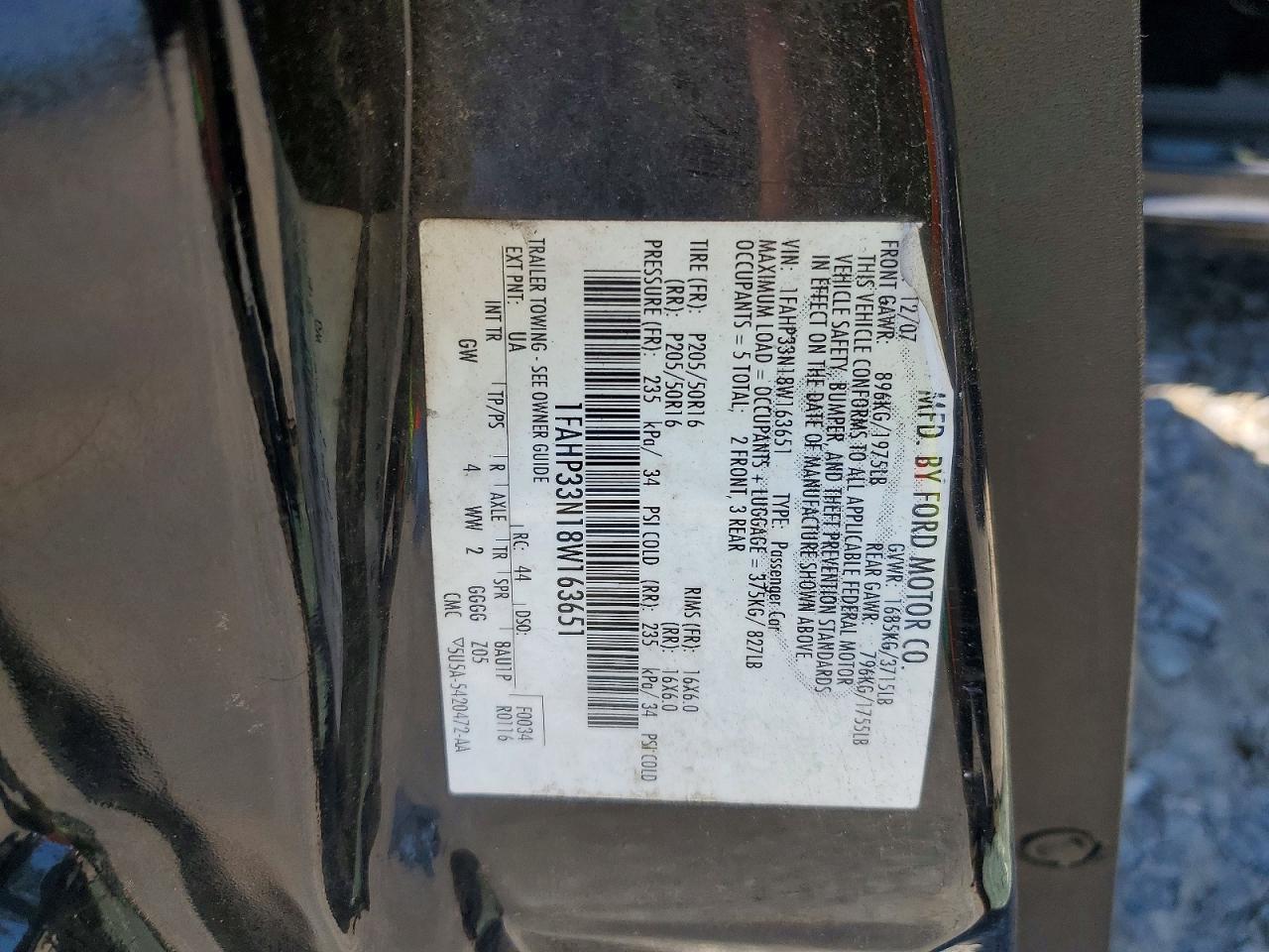 2008 Ford Focus Se Gray vin: 1FAHP33N18W163651
