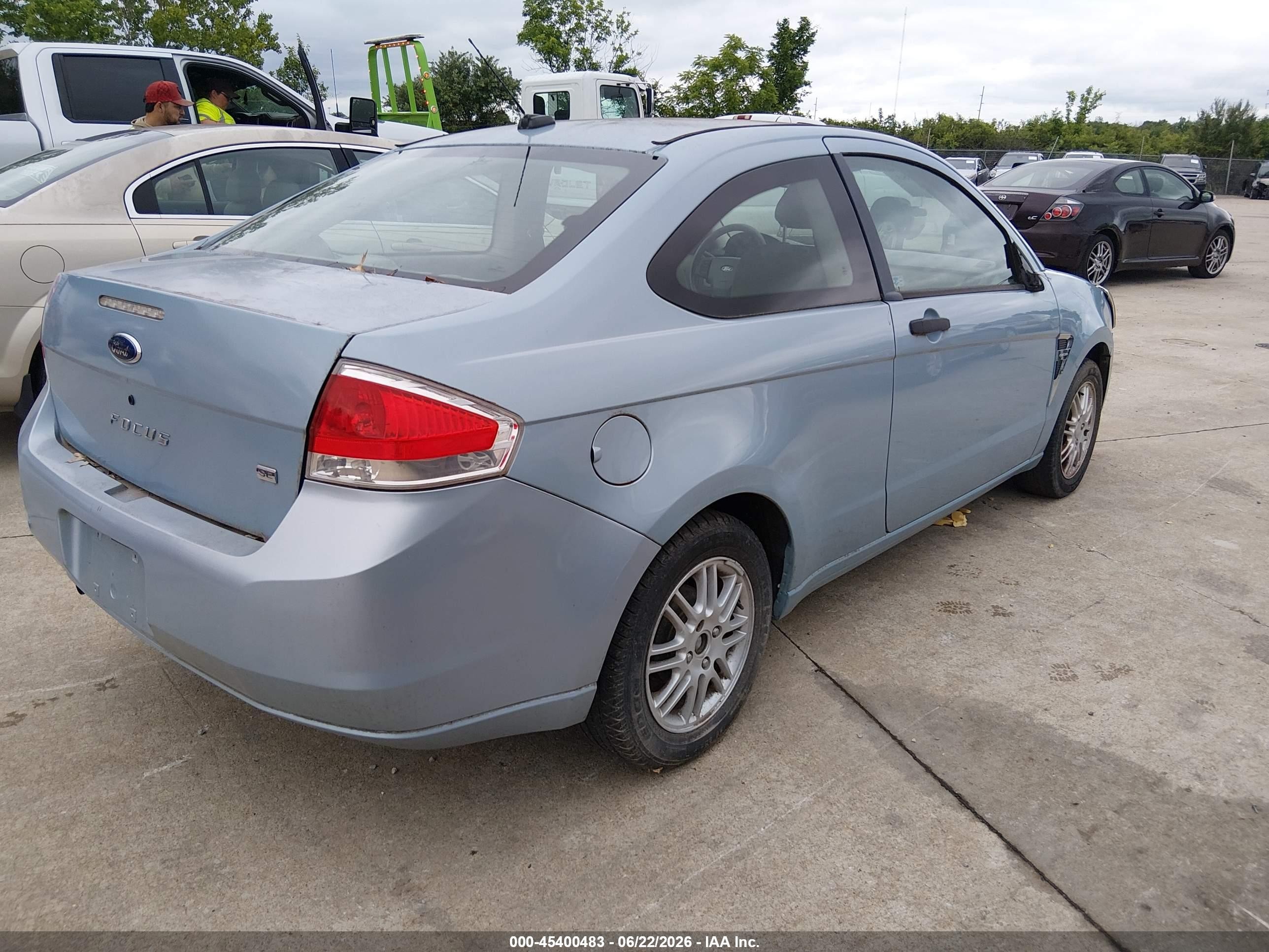 2008 Ford Focus Se/ses Blue vin: 1FAHP33N88W217611