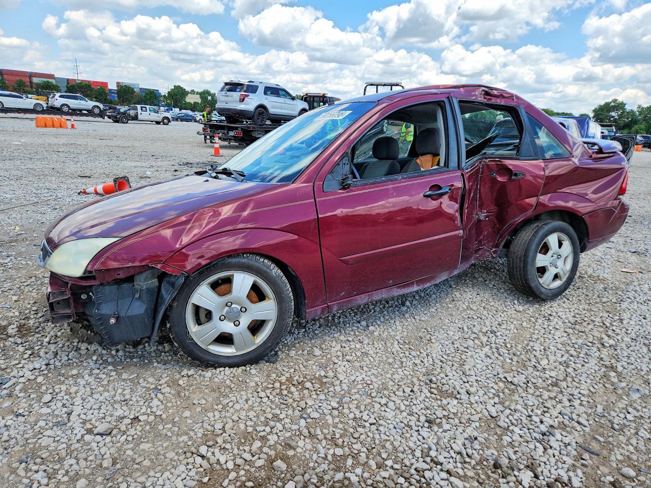 2006 Ford Focus Zx4 Burgundy vin: 1FAHP34N16W249697