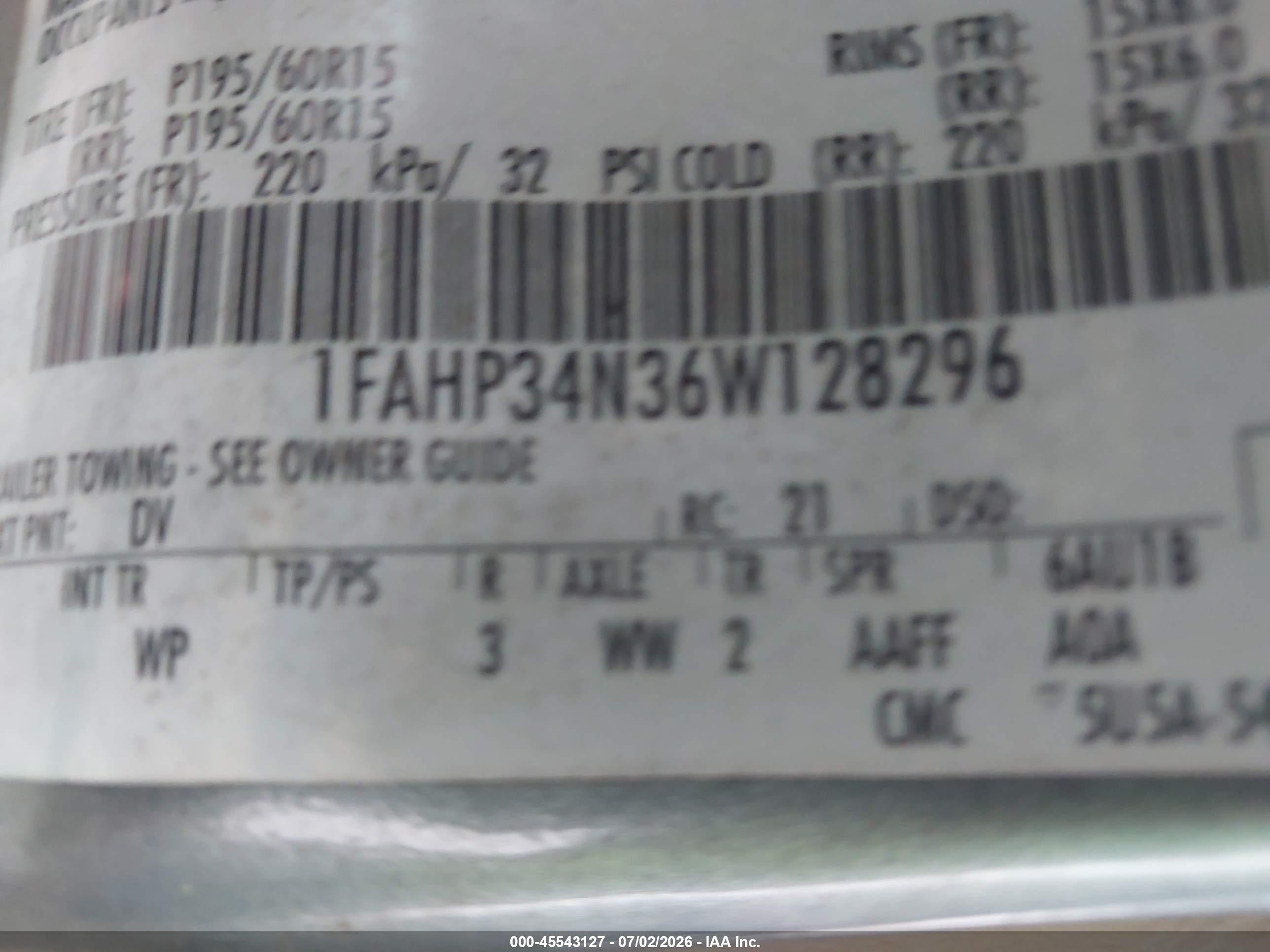 2006 Ford Focus Zx4 Blue vin: 1FAHP34N36W128296