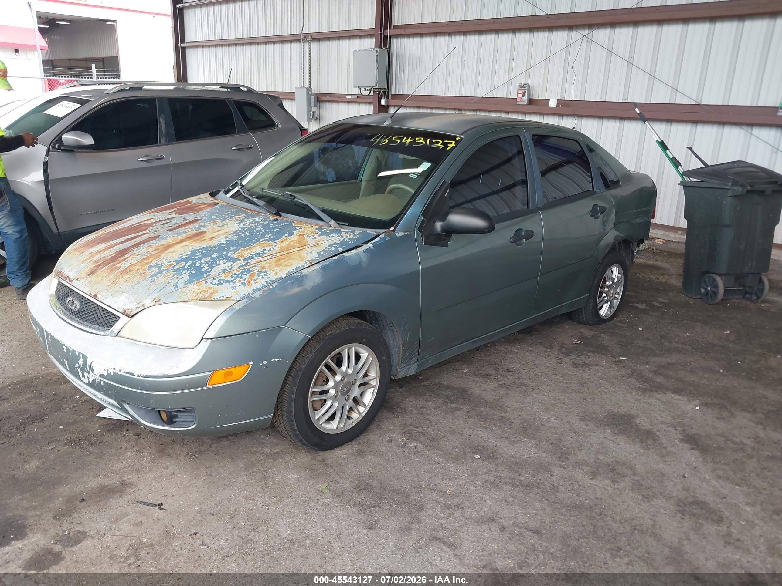 2006 Ford Focus Zx4 Blue vin: 1FAHP34N36W128296