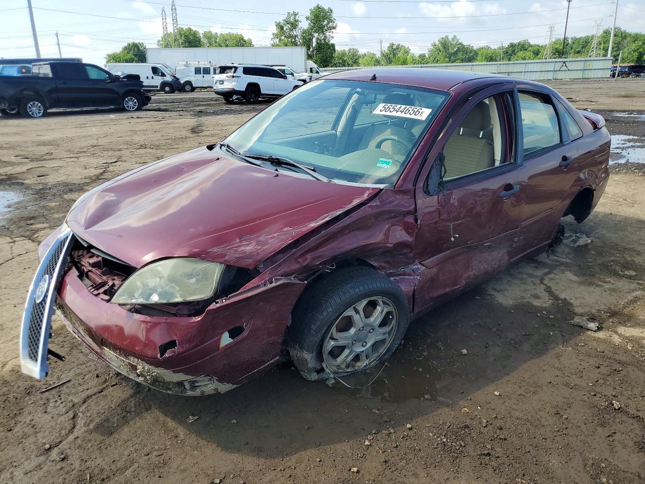 2007 Ford Focus Burgundy vin: 1FAHP34N37W352315