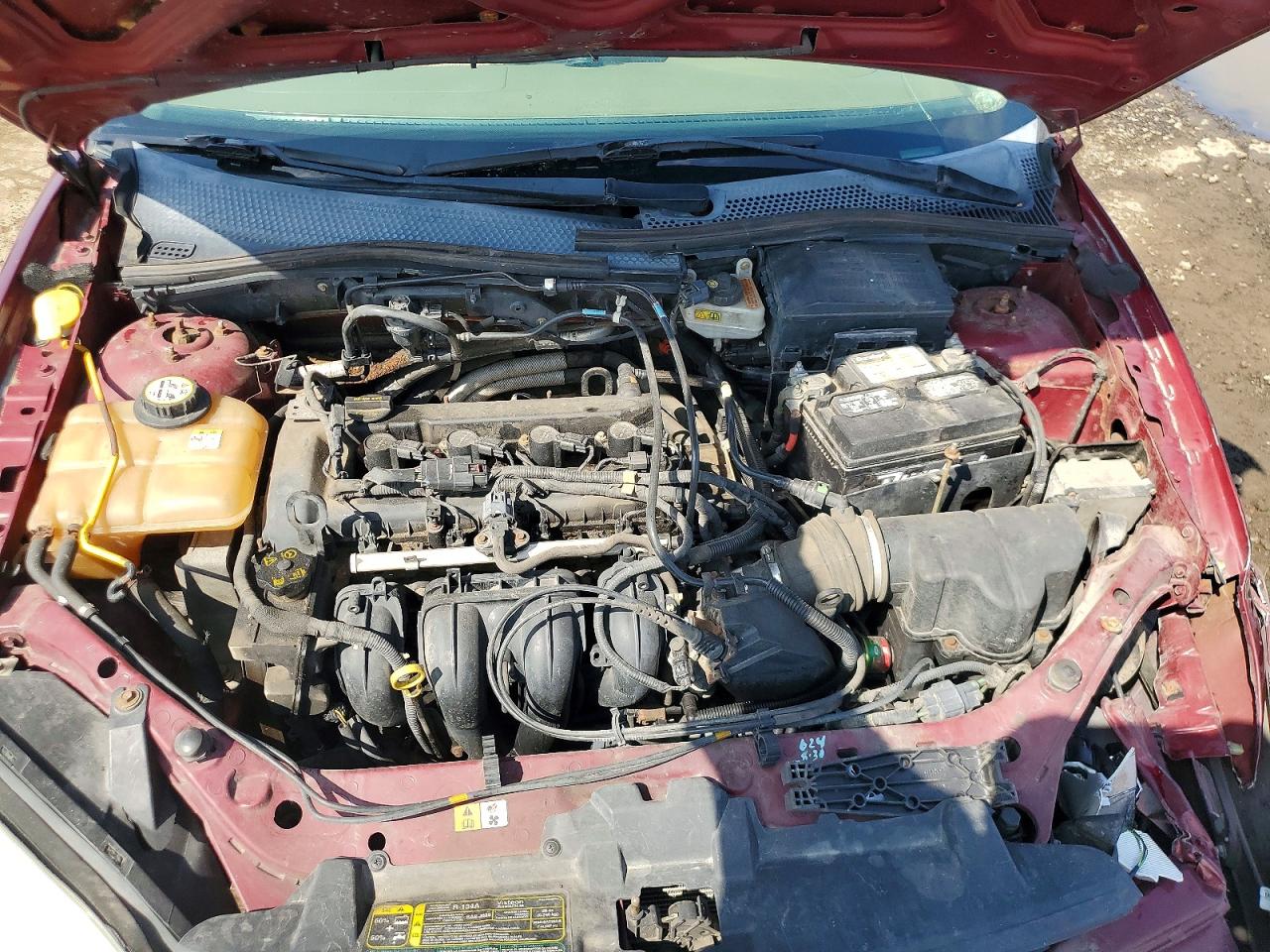 2007 Ford Focus Burgundy vin: 1FAHP34N37W352315
