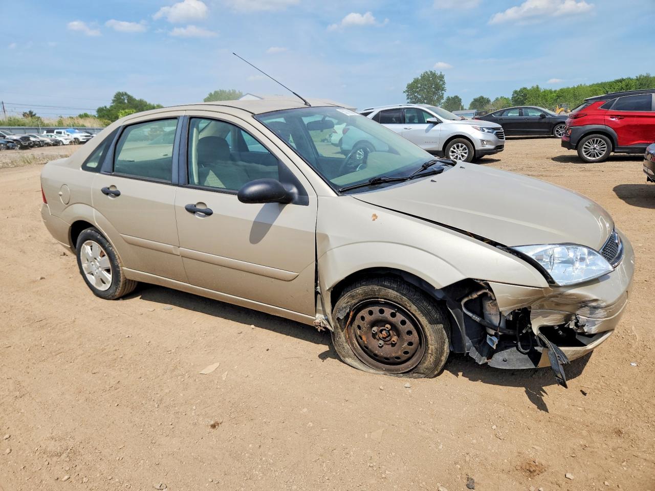 2007 Ford Focus Zx4 Beige vin: 1FAHP34N47W260923