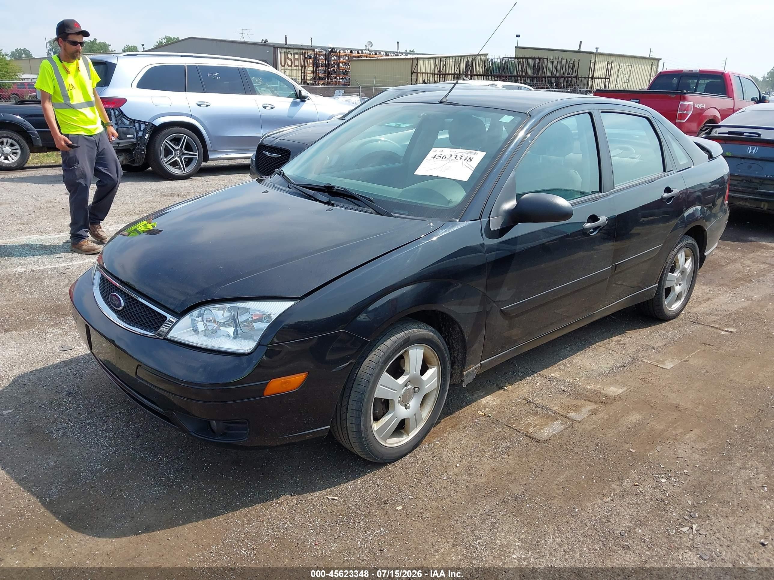 2007 Ford Focus S/se/ses Black vin: 1FAHP34N67W142565