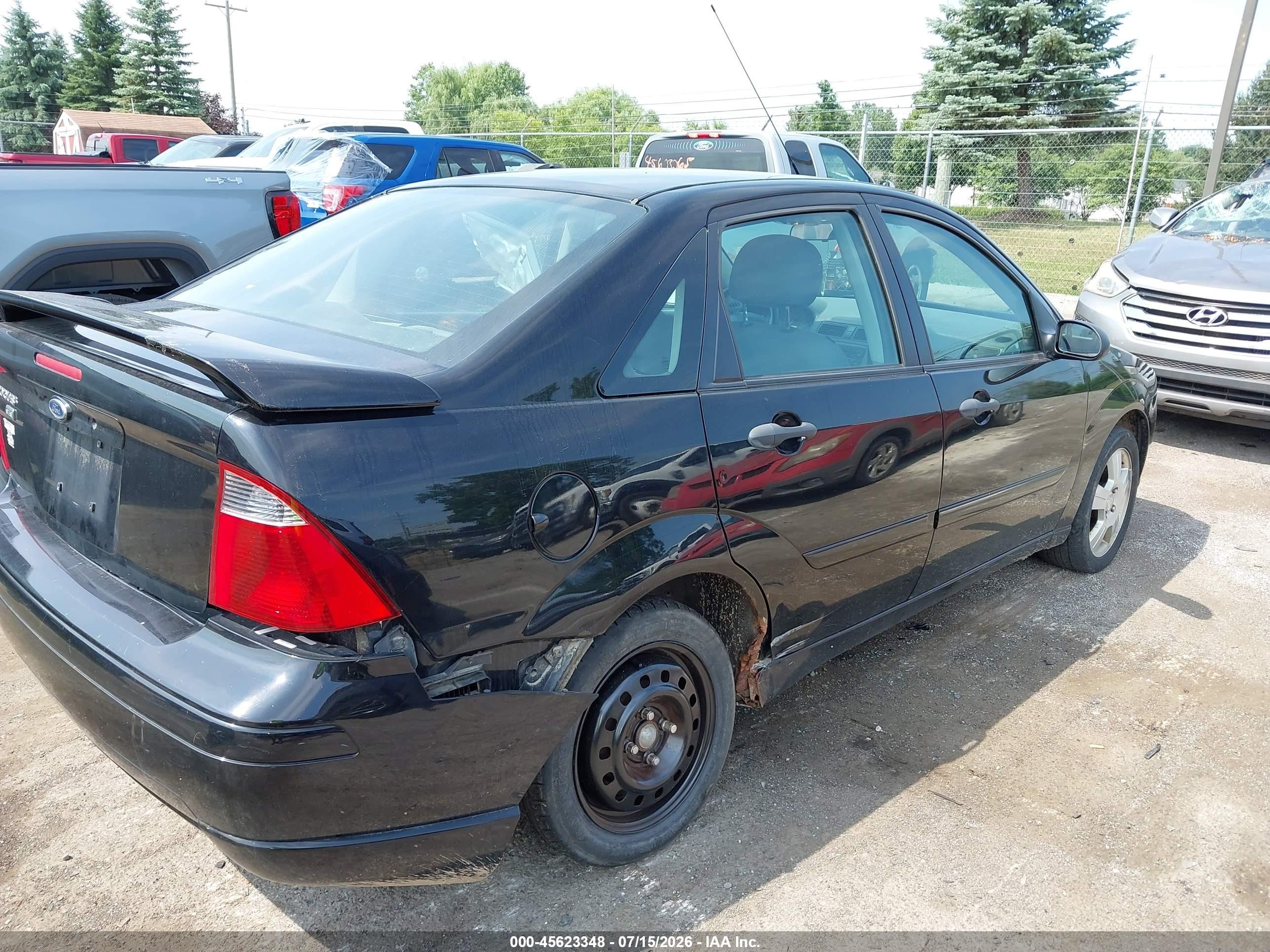 2007 Ford Focus S/se/ses Black vin: 1FAHP34N67W142565