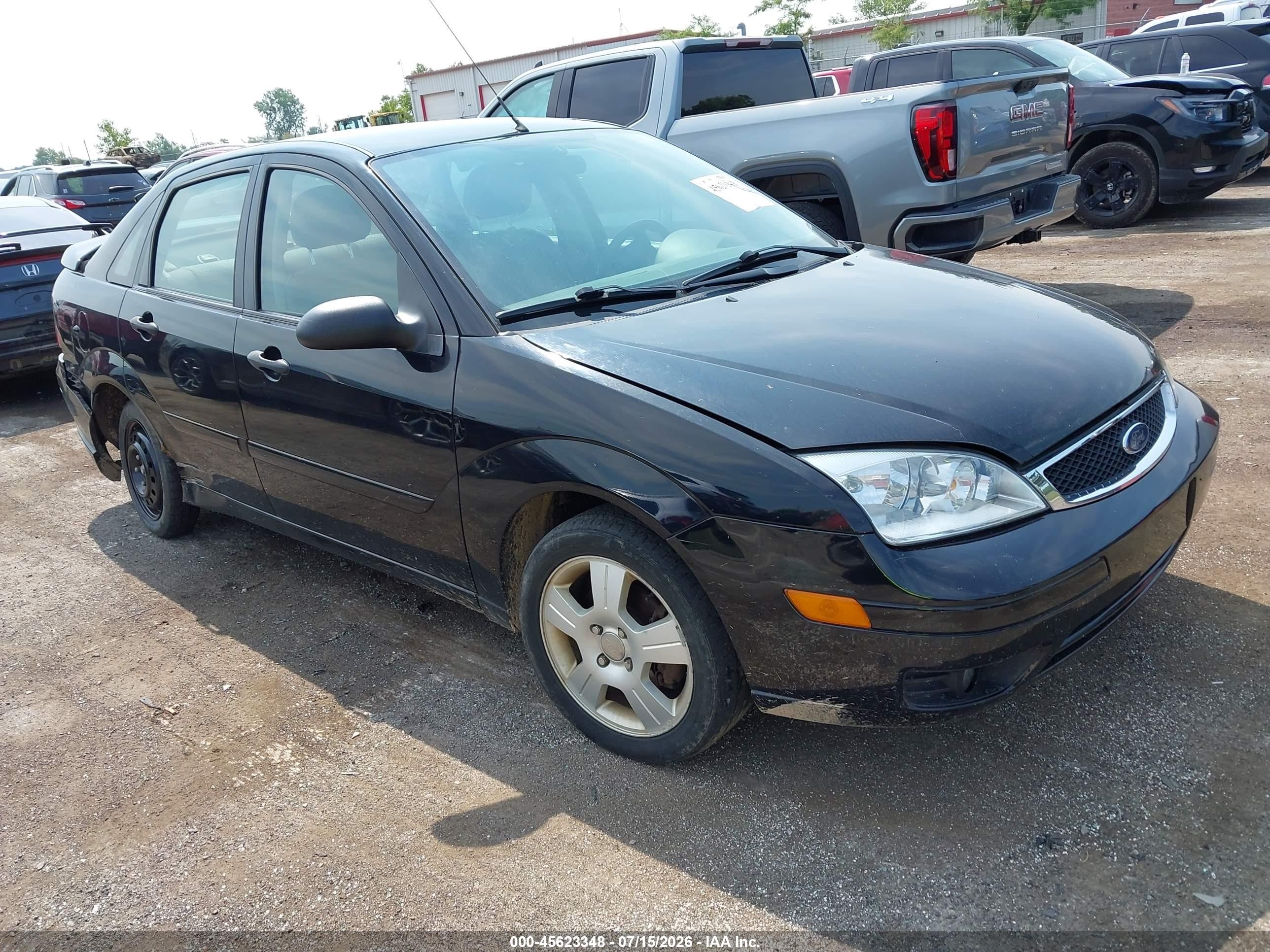 2007 Ford Focus S/se/ses Black vin: 1FAHP34N67W142565