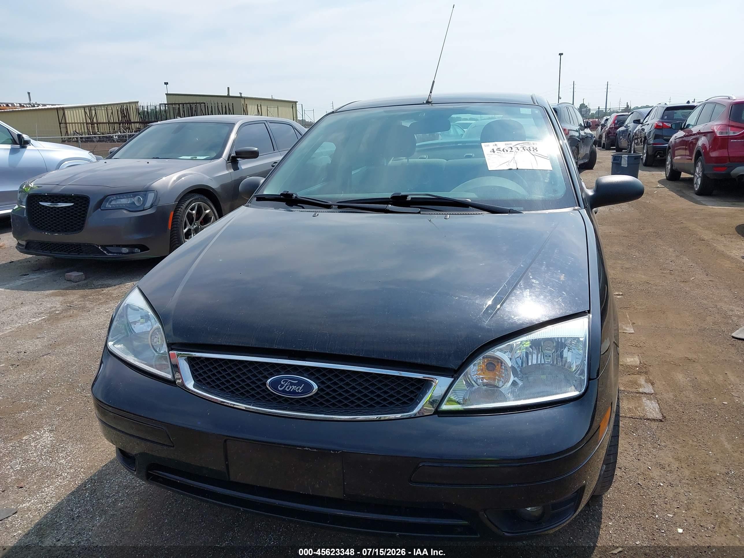 2007 Ford Focus S/se/ses Black vin: 1FAHP34N67W142565
