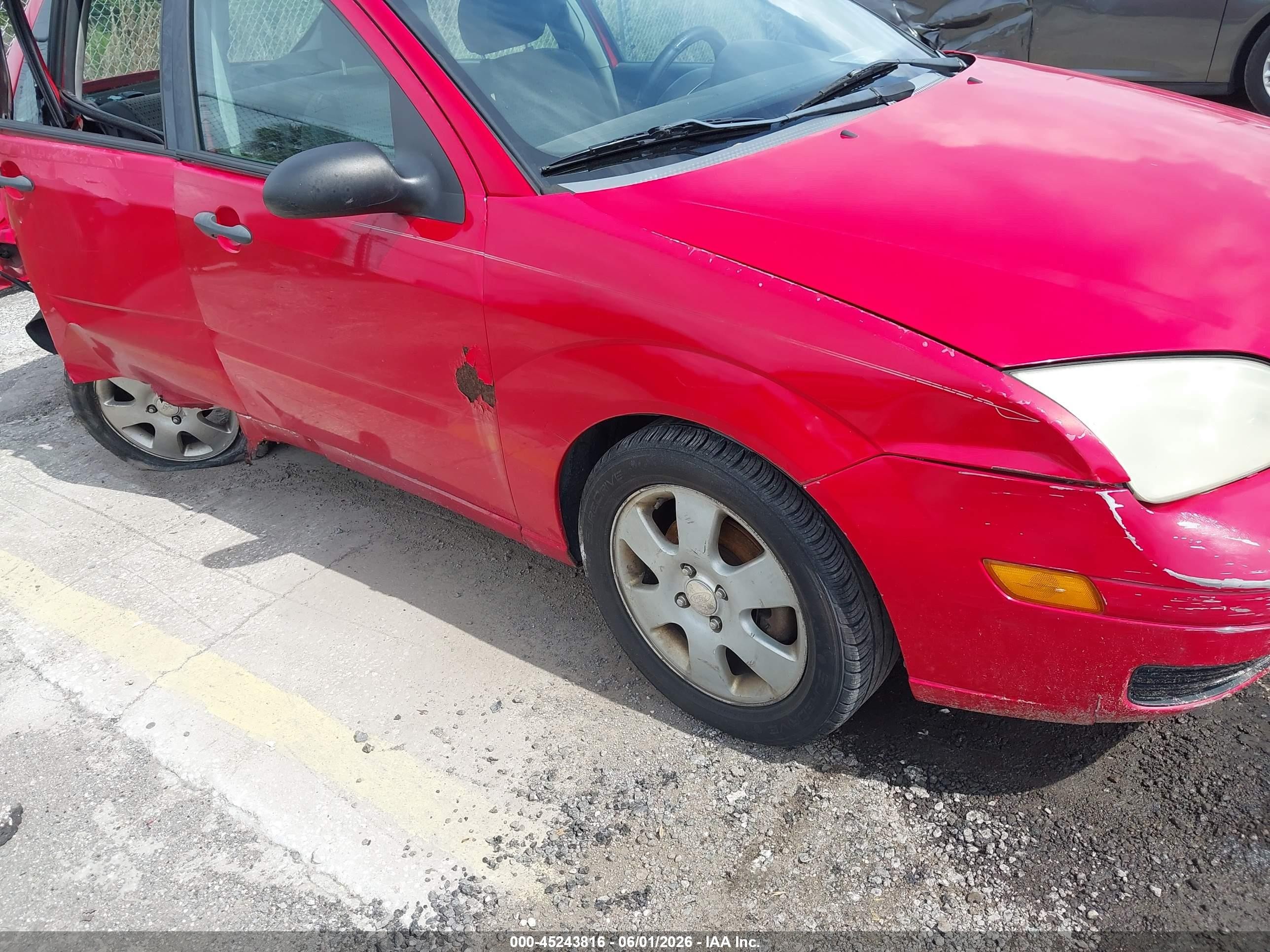 2006 Ford Focus Zx4 Red vin: 1FAHP34N76W229857