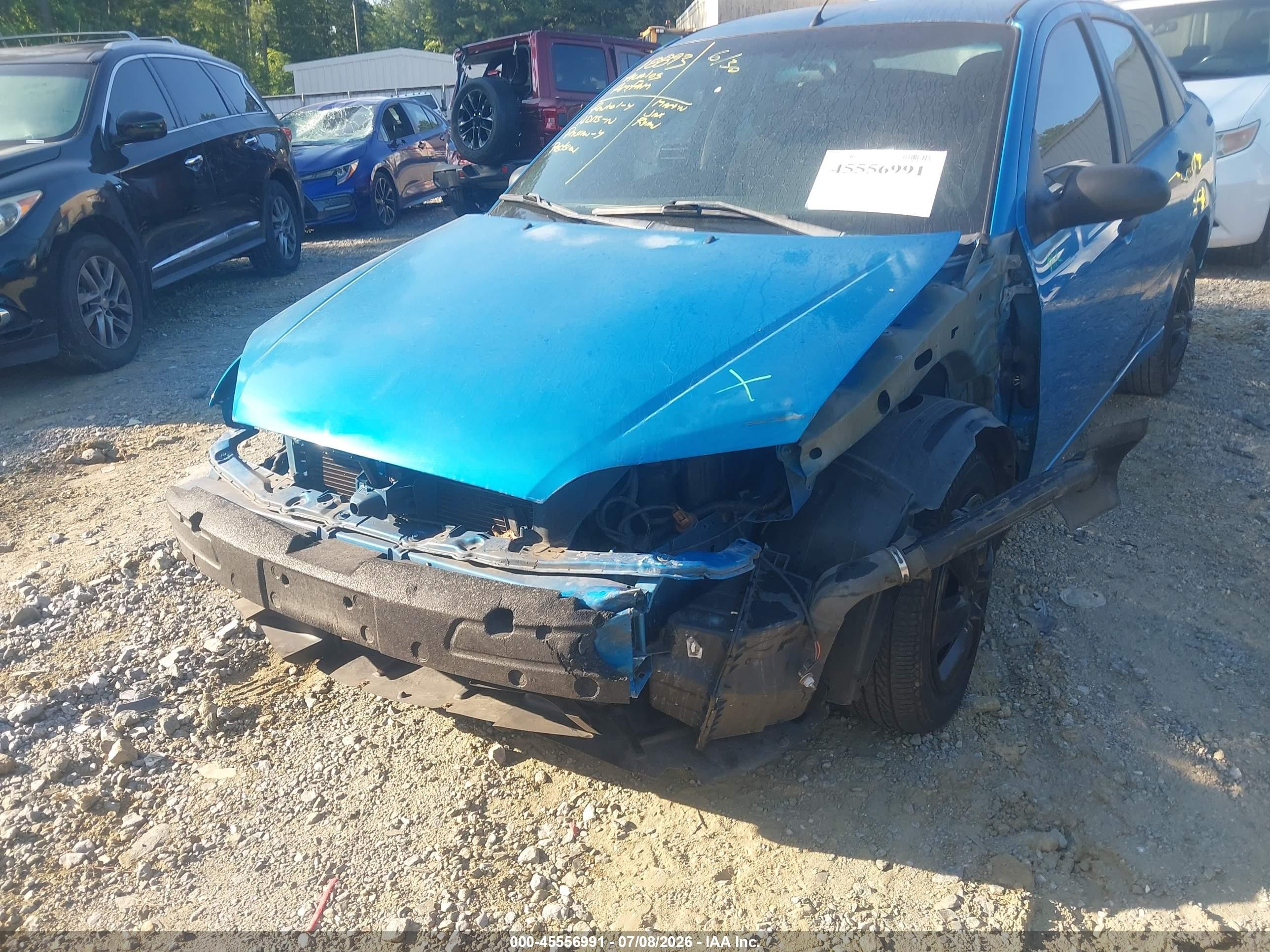 2007 Ford Focus S/se/ses Blue vin: 1FAHP34N77W279871