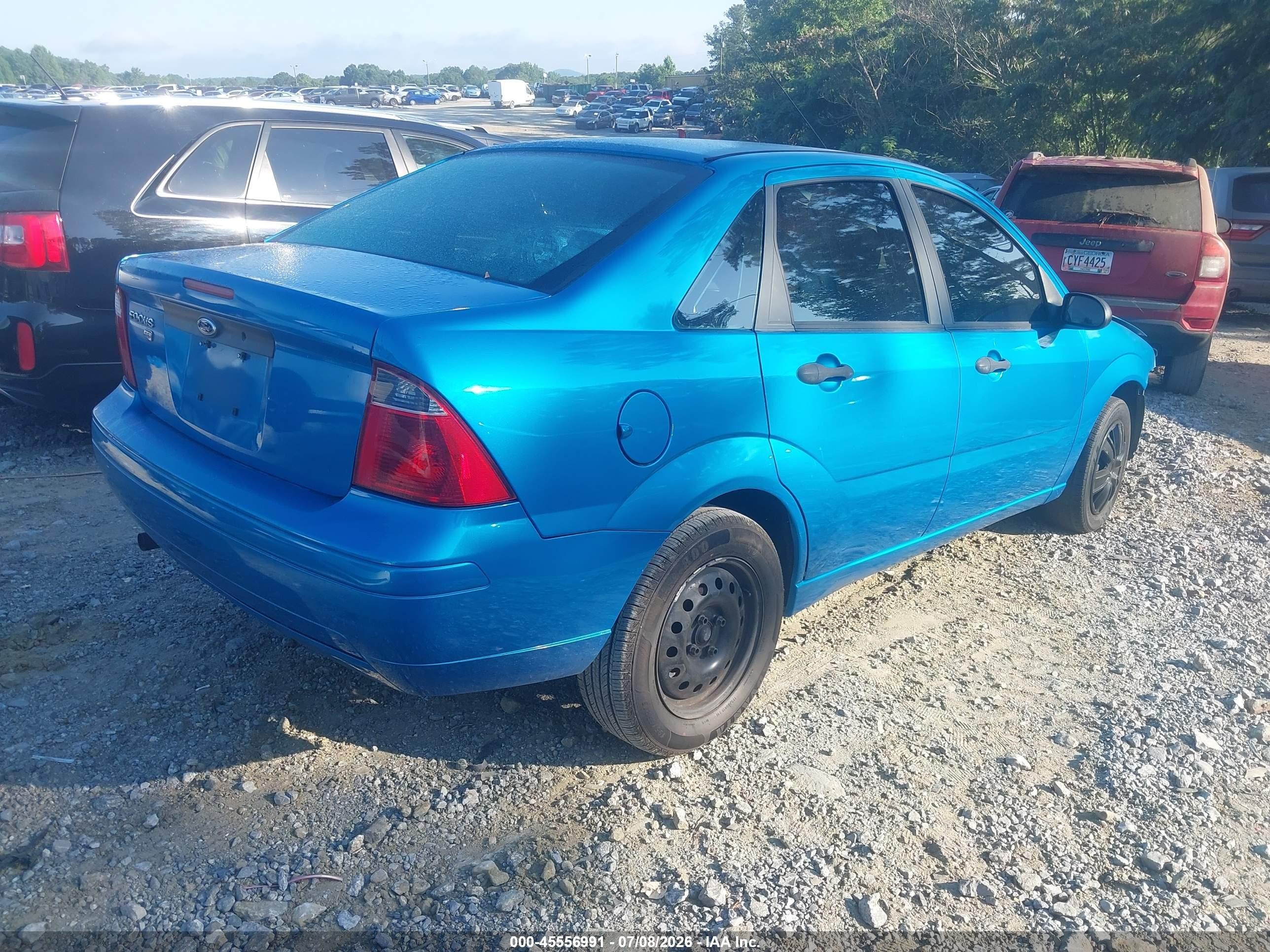 2007 Ford Focus S/se/ses Blue vin: 1FAHP34N77W279871