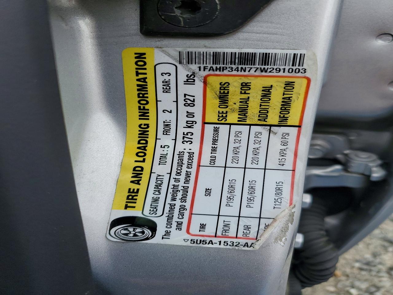 2007 Ford Focus Zx4 Silver vin: 1FAHP34N77W291003