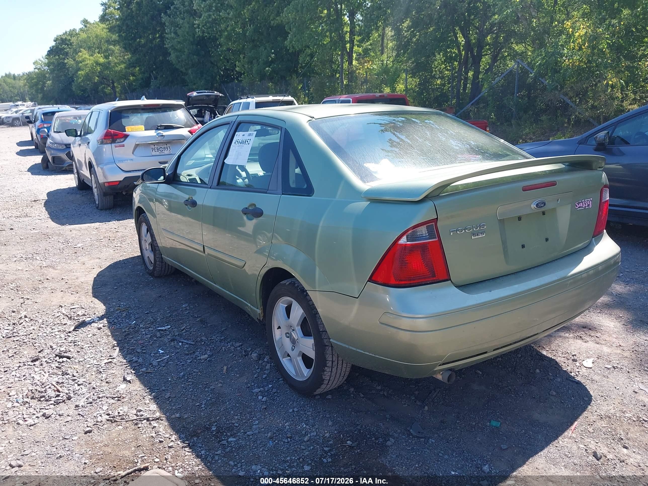 2007 Ford Focus S/se/ses Green vin: 1FAHP34N87W338183