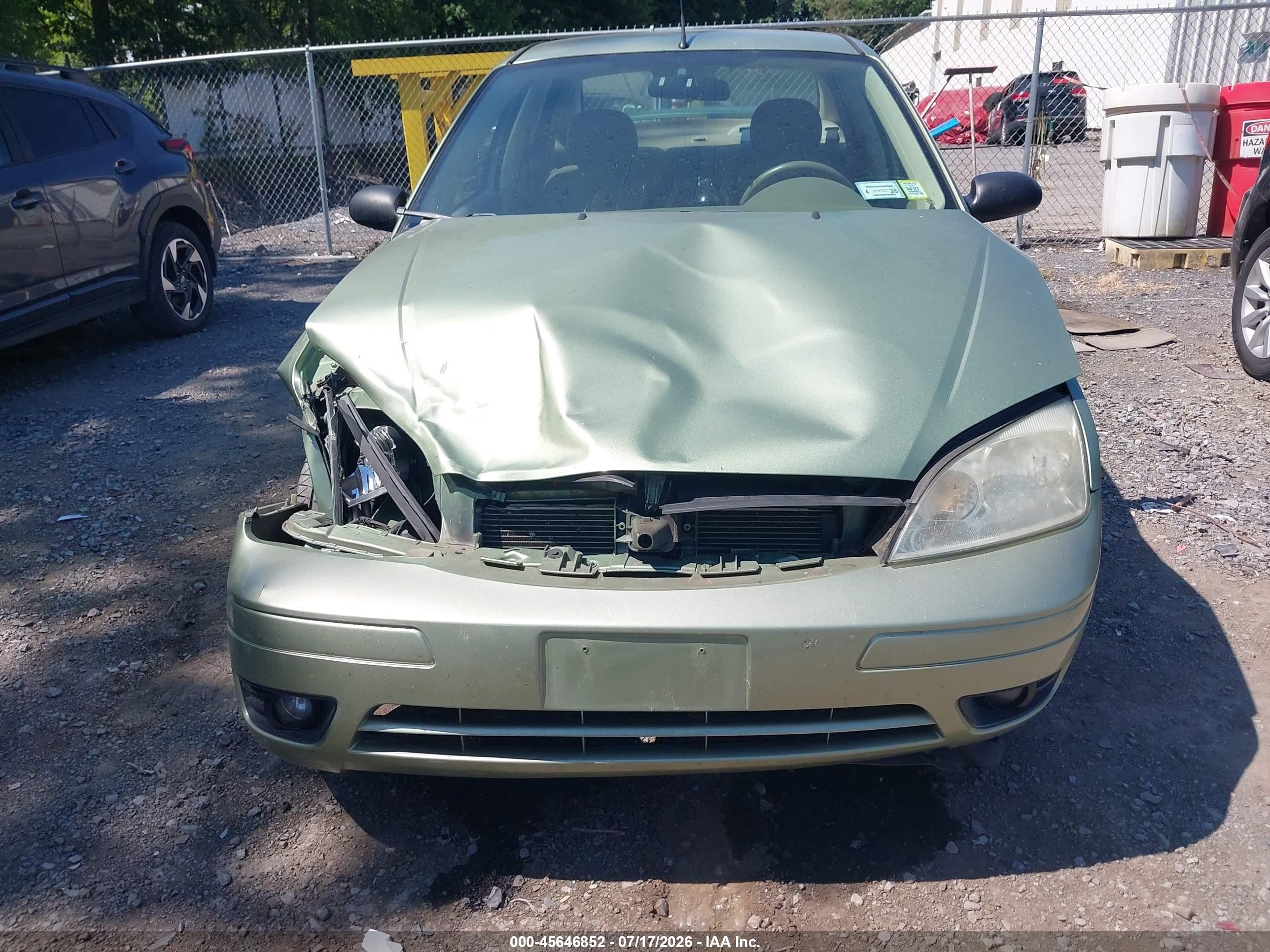 2007 Ford Focus S/se/ses Green vin: 1FAHP34N87W338183
