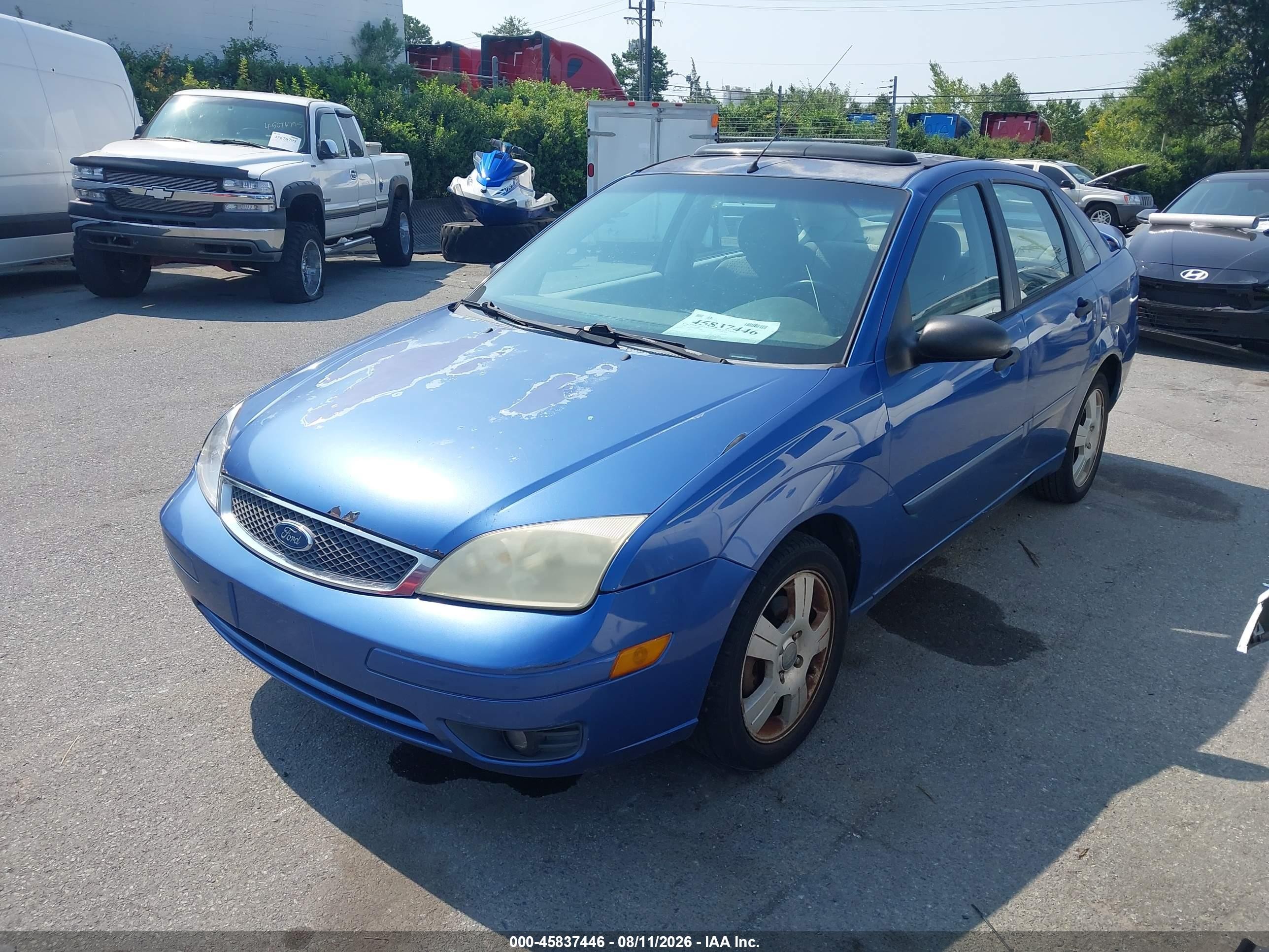 2005 Ford Focus Zx4 Blue vin: 1FAHP34N95W310230
