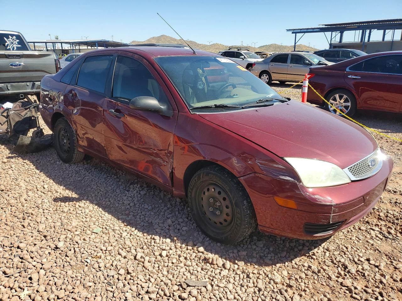 2007 Ford Focus Zx4/s/se/ses Burgundy vin: 1FAHP34N97W166472