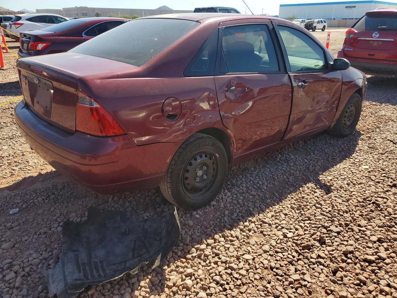 2007 Ford Focus Zx4/s/se/ses Burgundy vin: 1FAHP34N97W166472