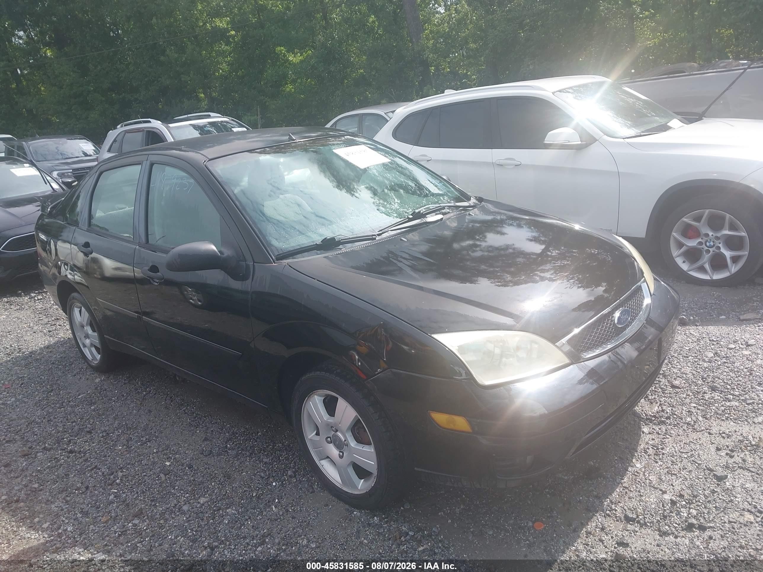 2007 Ford Focus S/se/ses Black vin: 1FAHP34N97W191730