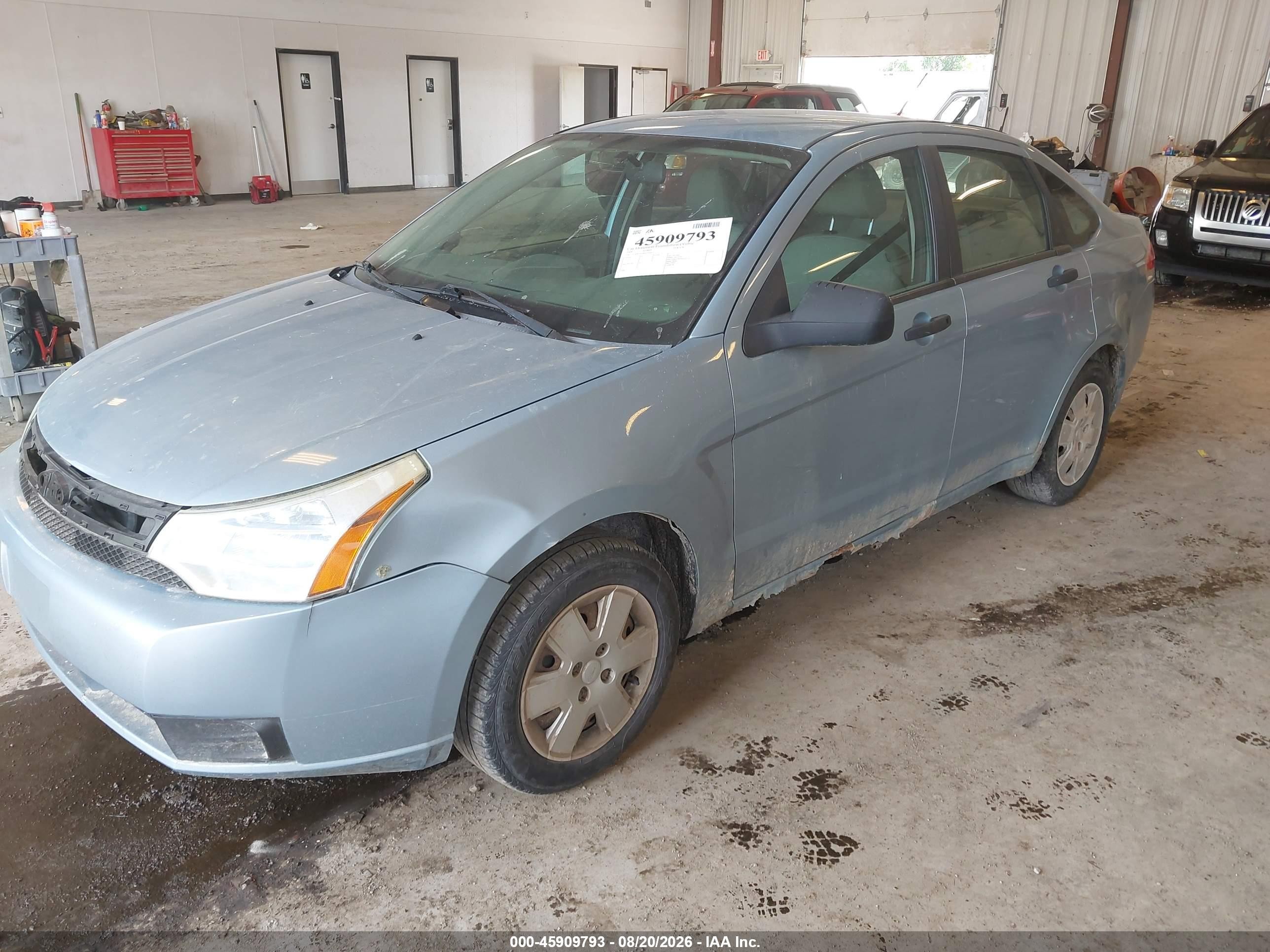 2008 Ford Focus S Light Blue vin: 1FAHP34N98W133473