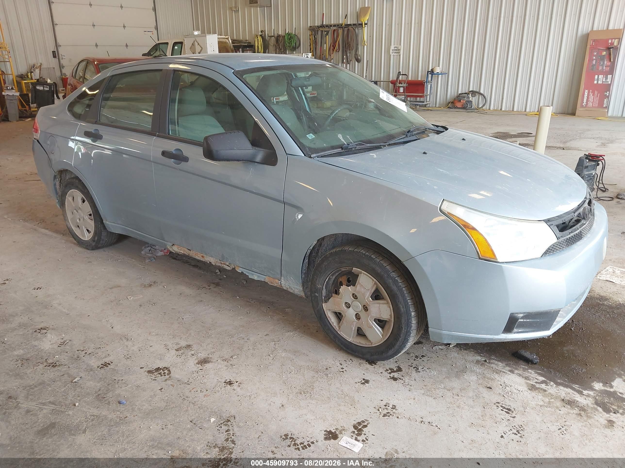 2008 Ford Focus S Light Blue vin: 1FAHP34N98W133473