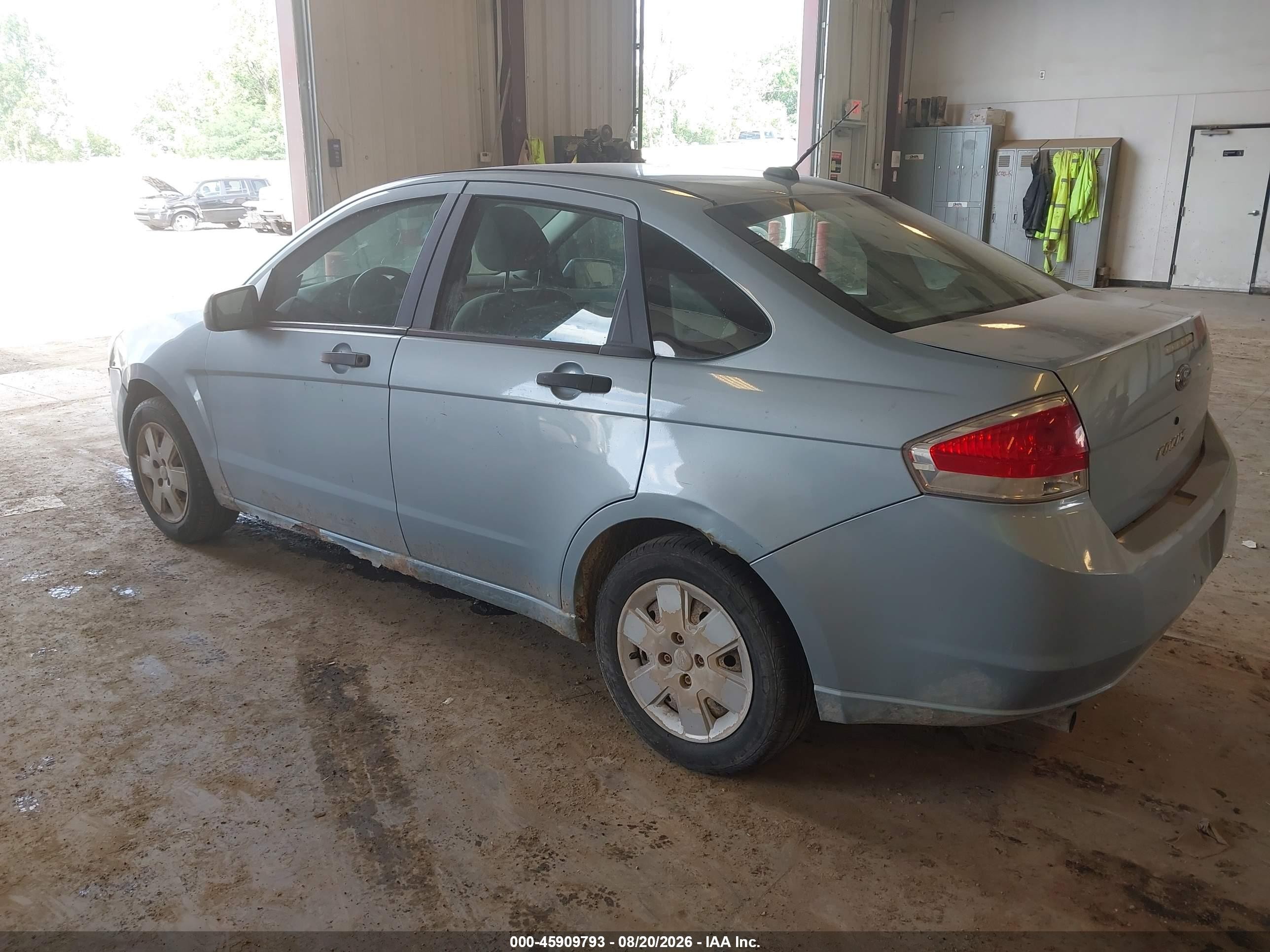 2008 Ford Focus S Light Blue vin: 1FAHP34N98W133473