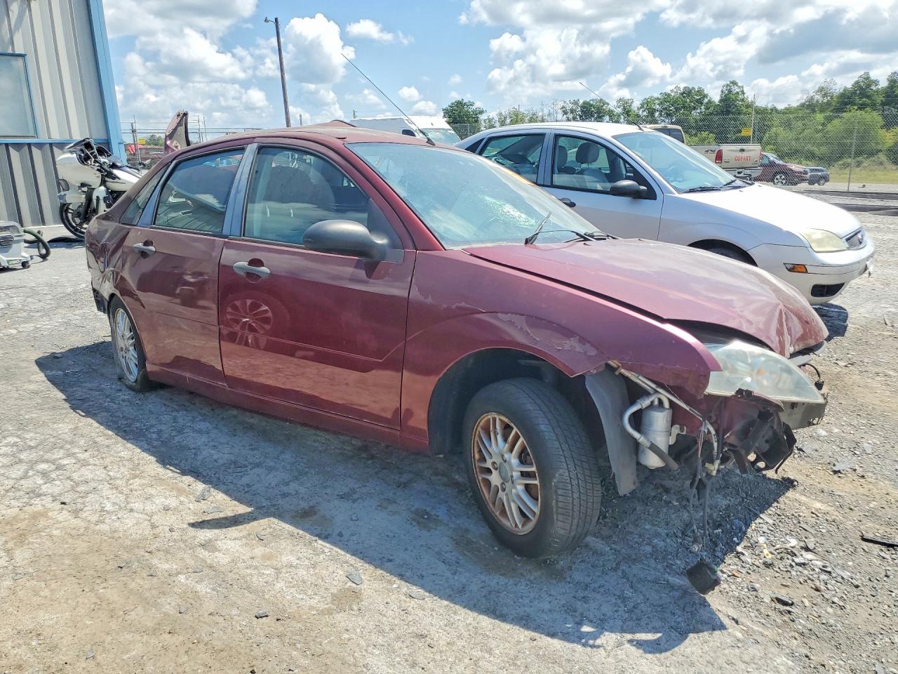 2007 Ford Focus Zx4 Burgundy vin: 1FAHP34NX7W247786