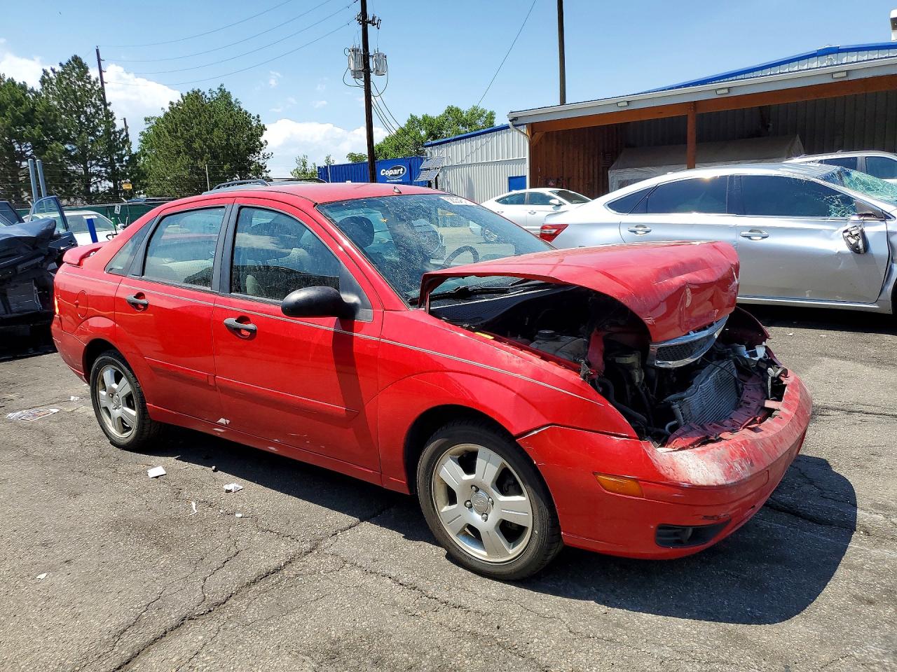 2007 Ford Focus Zx4 Red vin: 1FAHP34NX7W295532