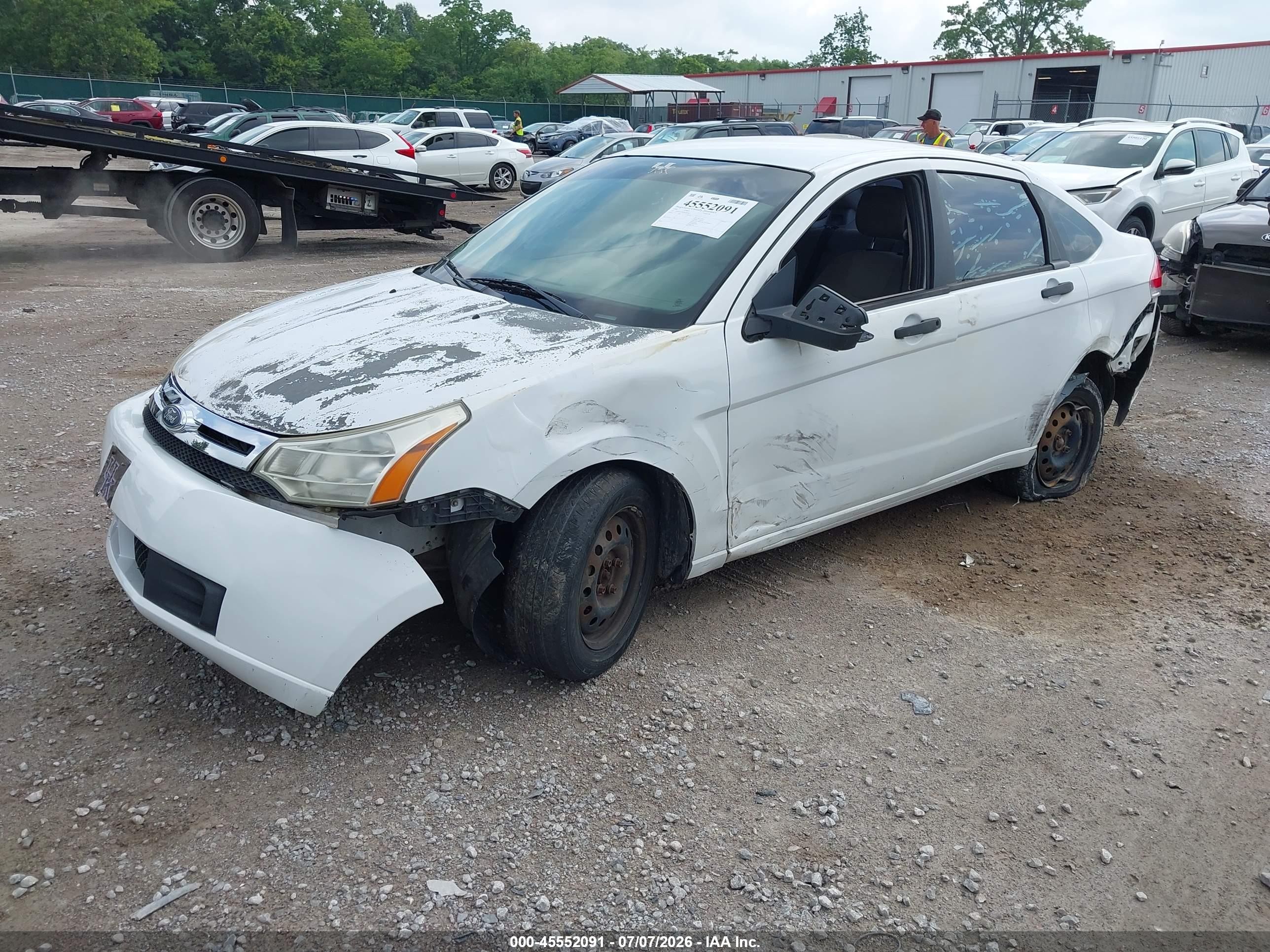 2008 Ford Focus S White vin: 1FAHP34NX8W284936