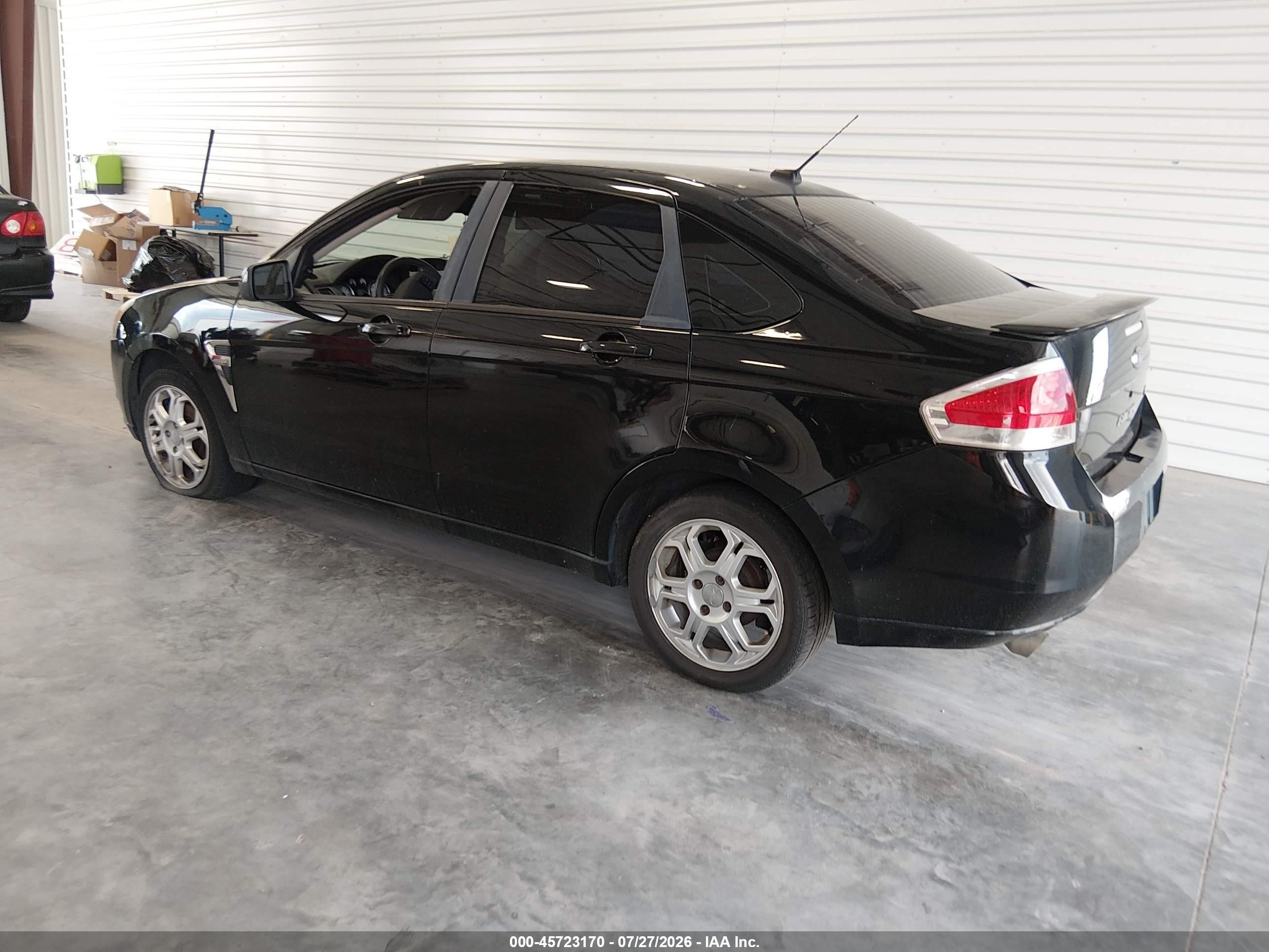 2008 Ford Focus Se/ses Black vin: 1FAHP35N08W106791