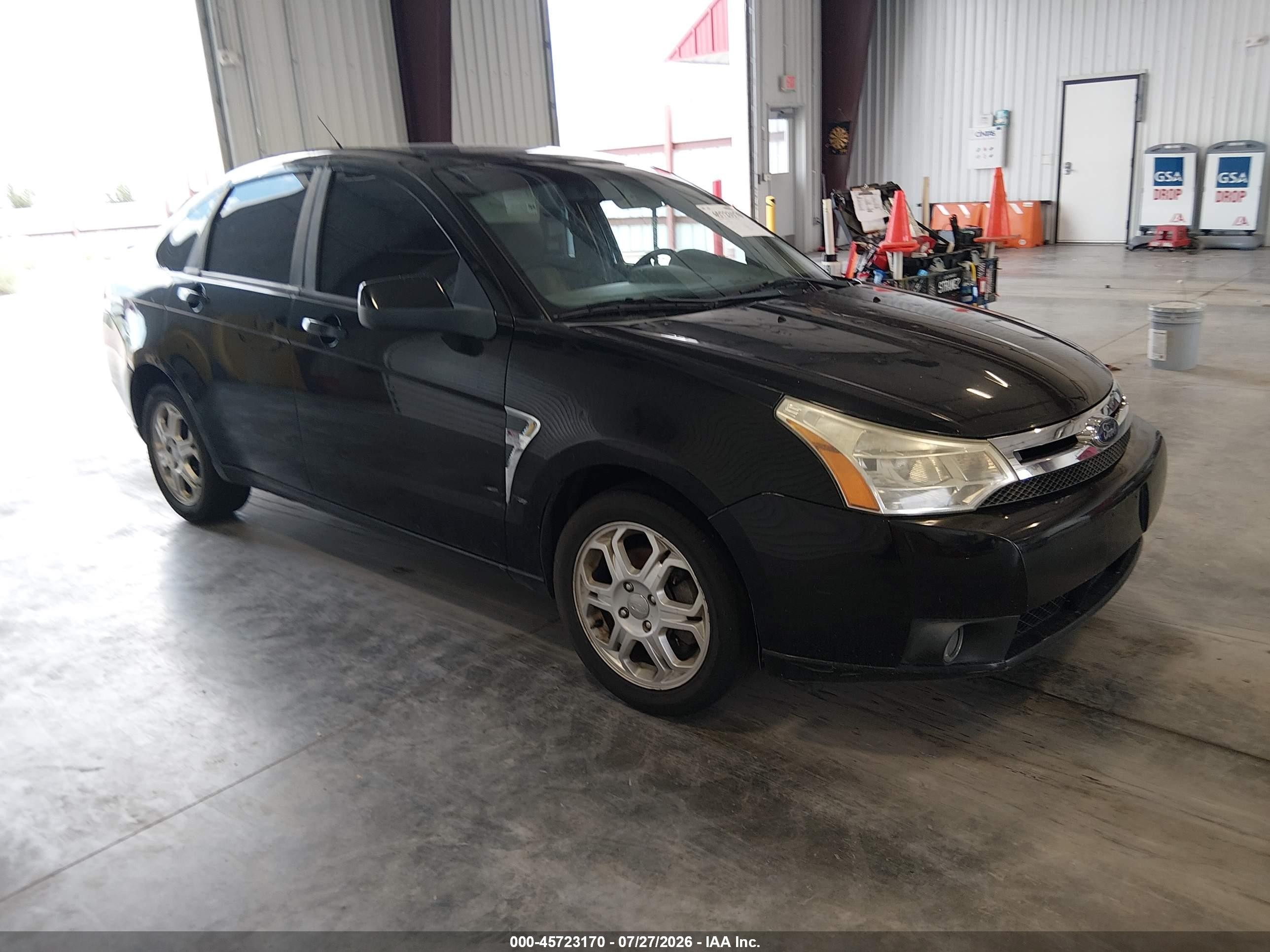 2008 Ford Focus Se/ses Black vin: 1FAHP35N08W106791