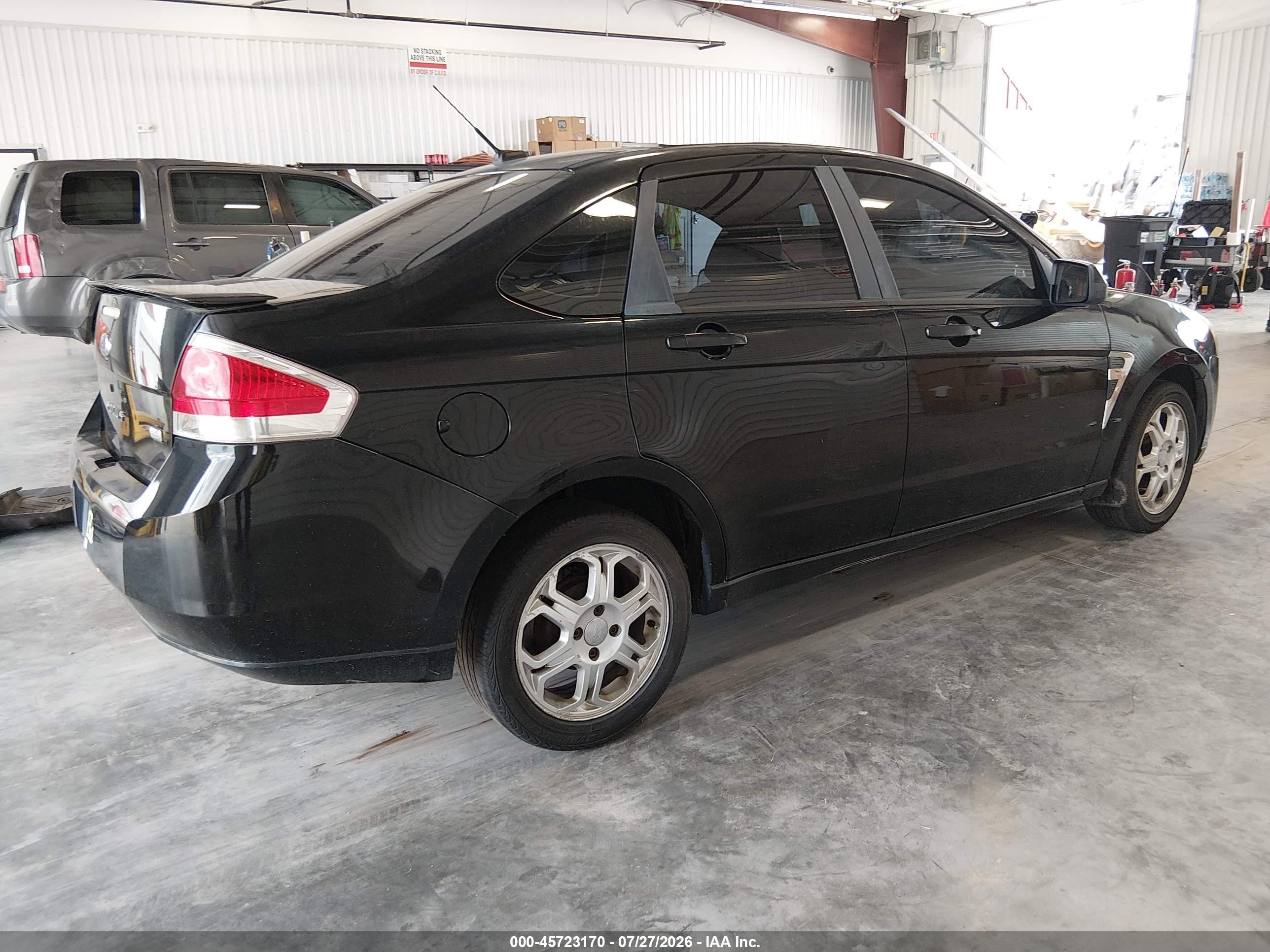 2008 Ford Focus Se/ses Black vin: 1FAHP35N08W106791