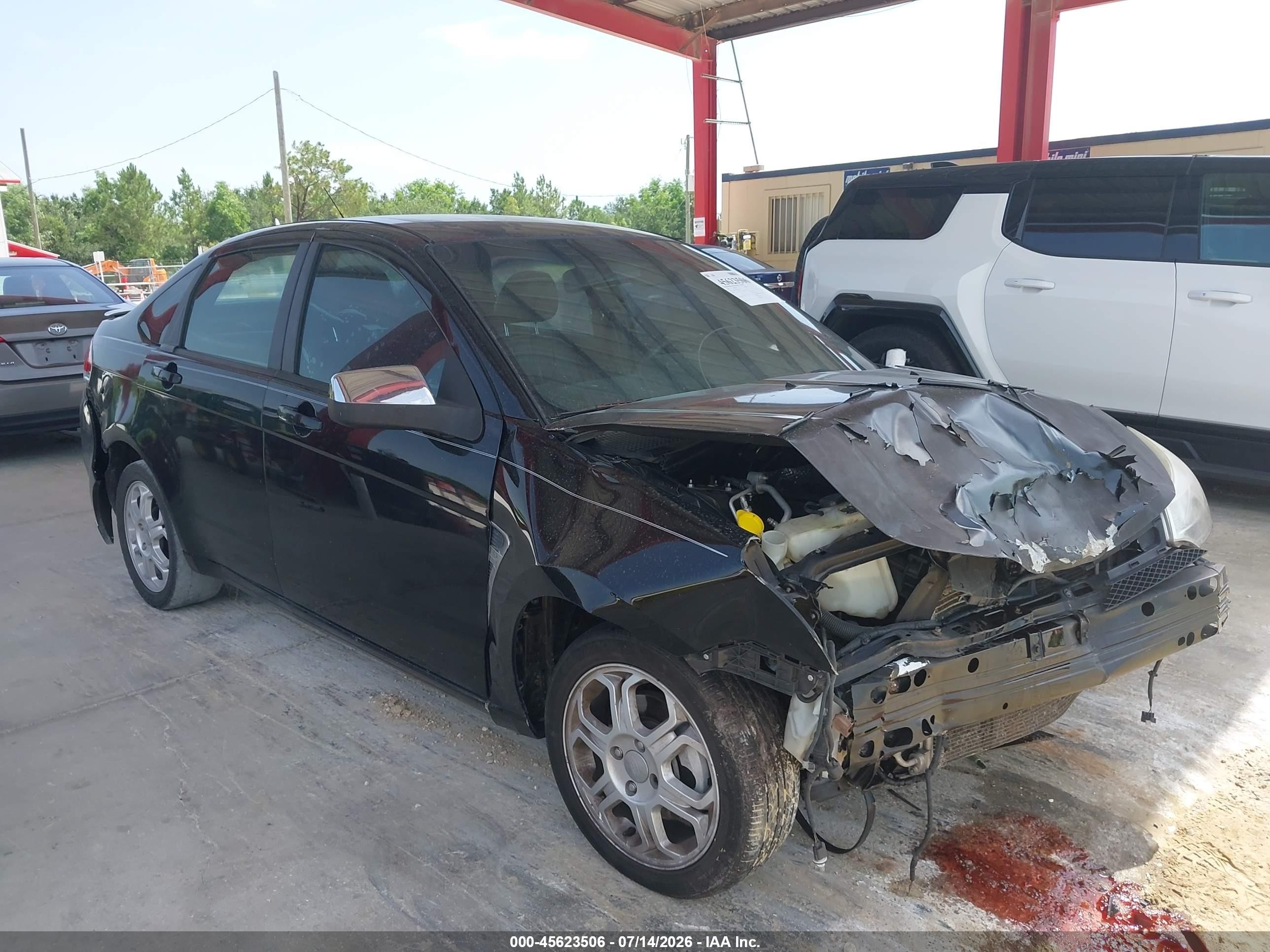 2008 Ford Focus Se/ses Black vin: 1FAHP35N08W143940